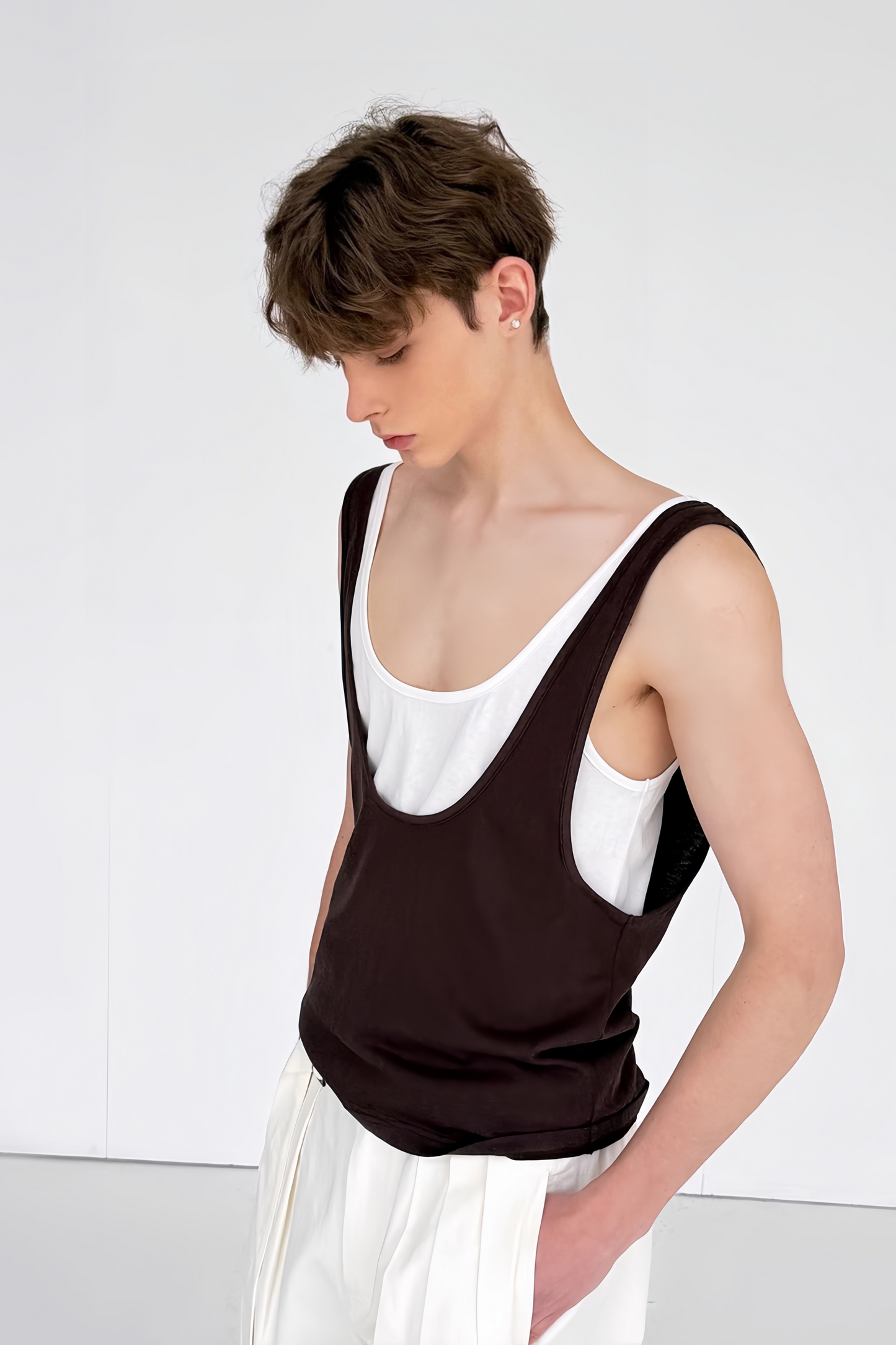 Adrien Brown Stacked Minimalist Tank Top