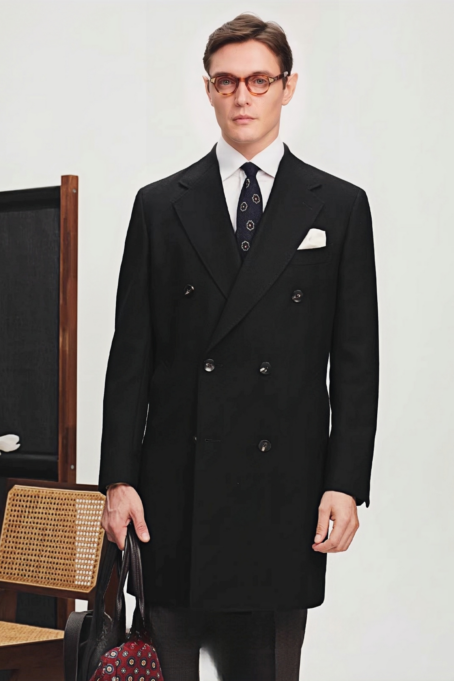 Alexander black midi coat