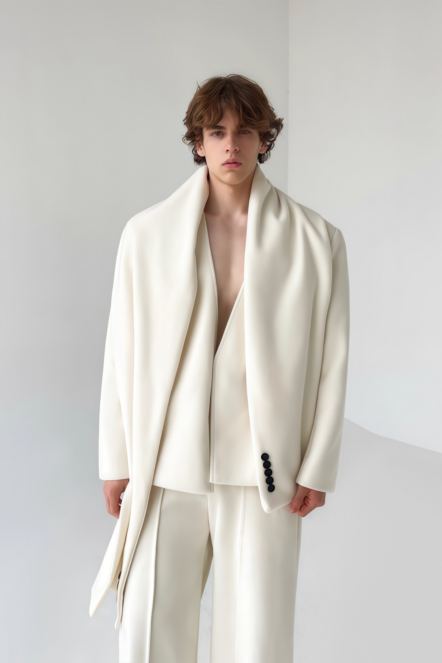 Gaspard white jacket & trousers matching set