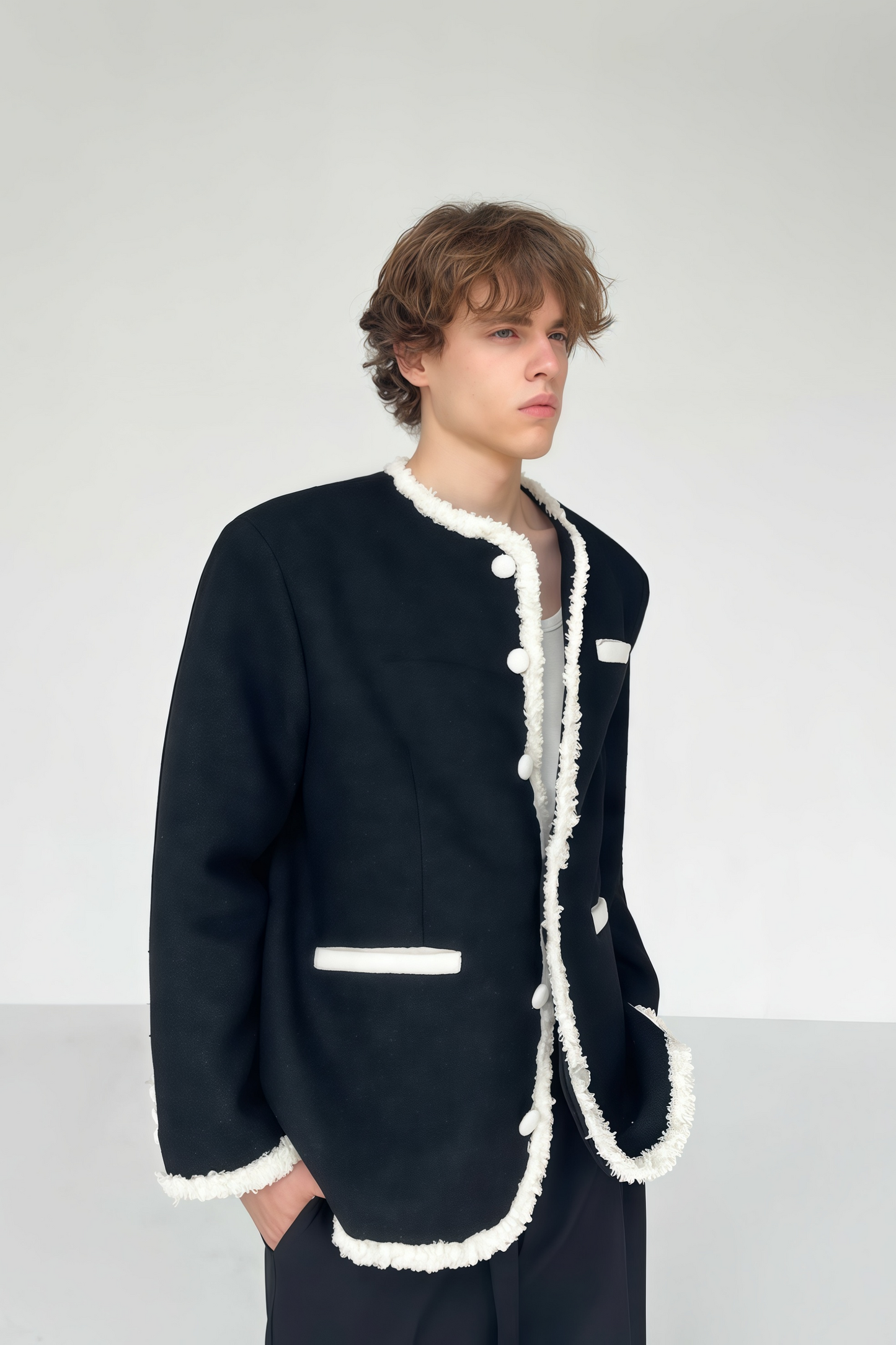 Arthur contrast-color crew-neck jacket
