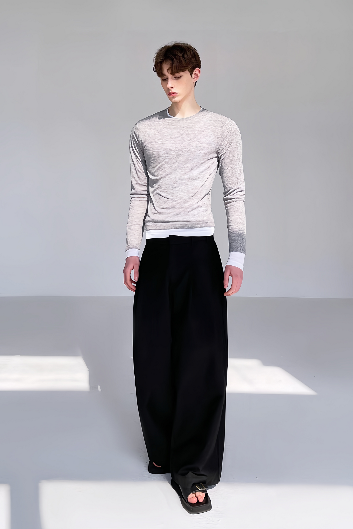 Gaston gray faux two-piece jersey