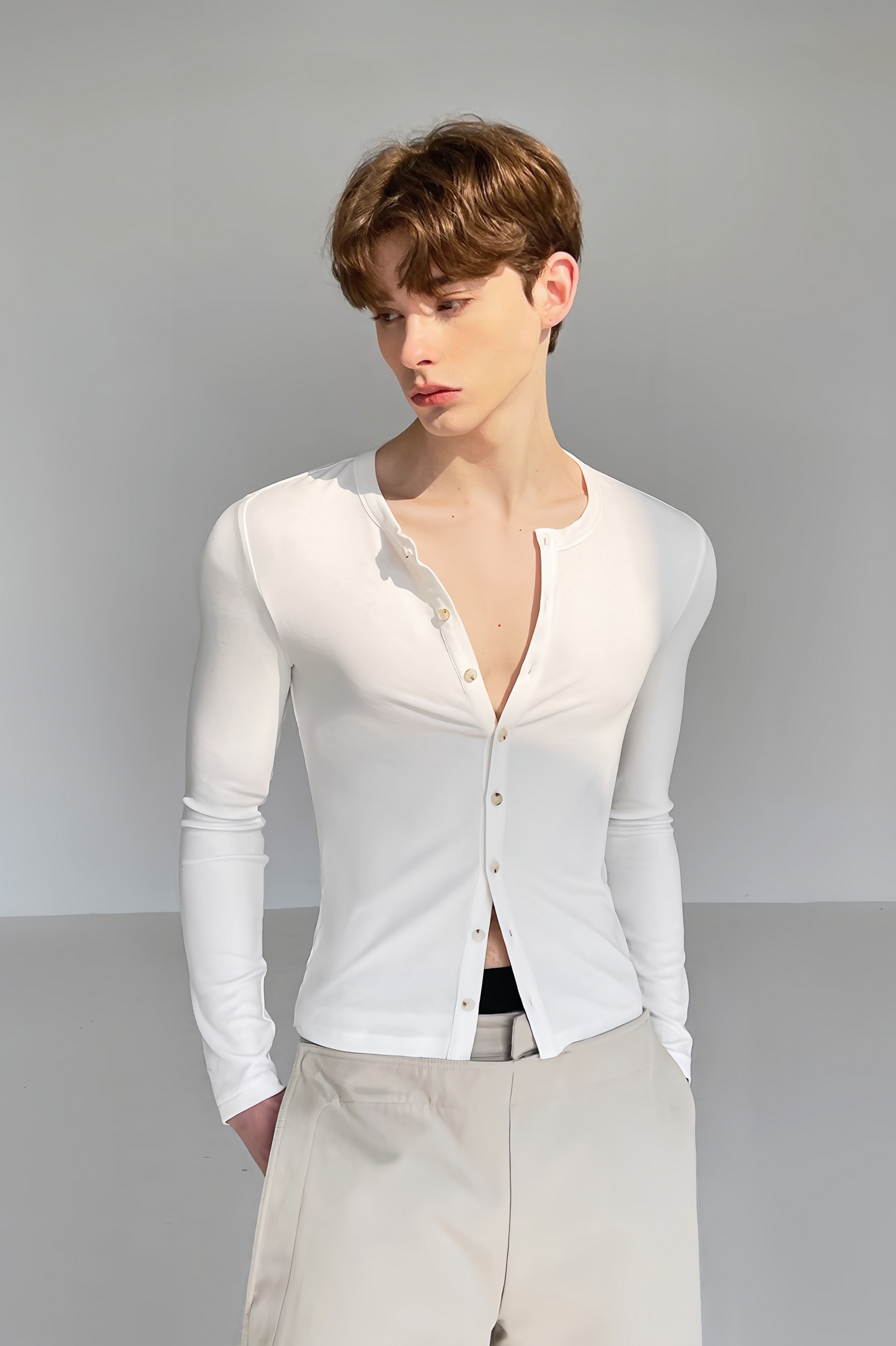 Georges white fitted design cardigan