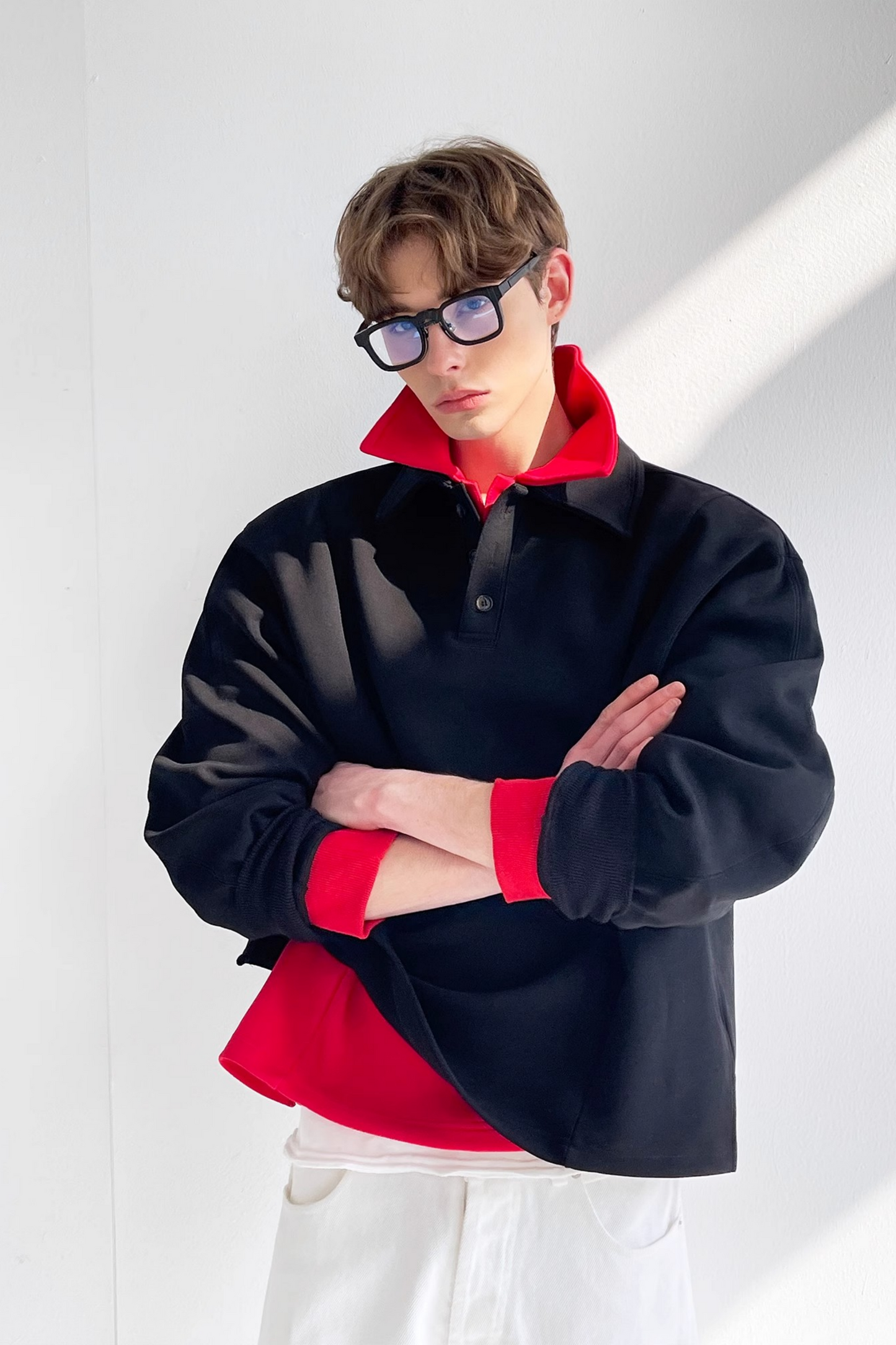 William black Dropped-shoulders shirt