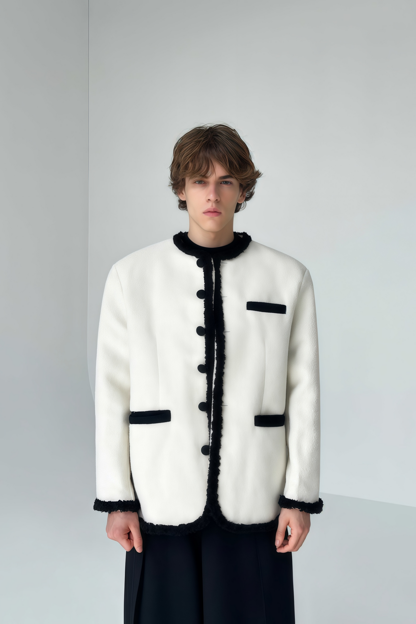 Arthur contrast-color crew-neck jacket