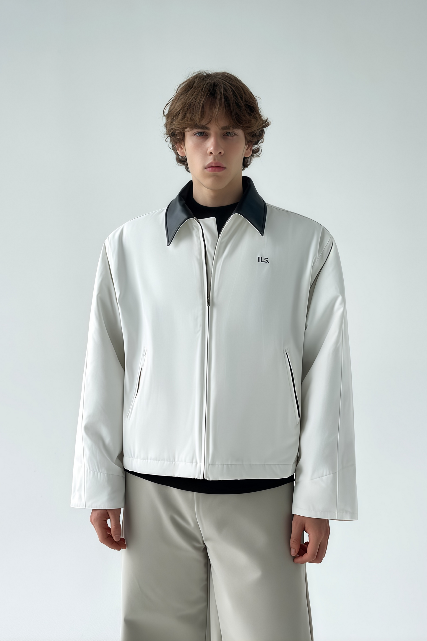 Julien contrasting-collar cotton jacket