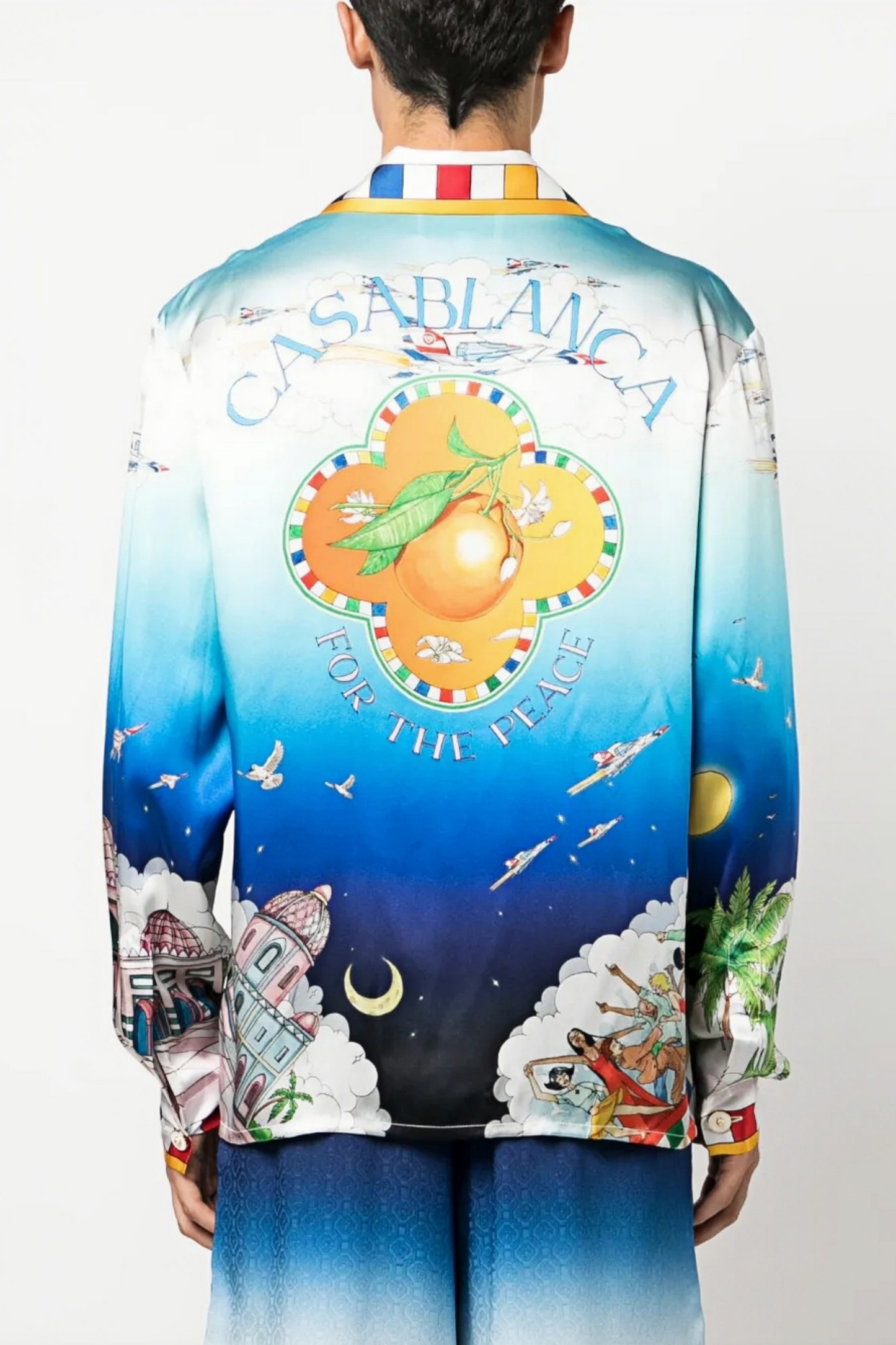 Aimé blue peace fruit long-sleeve shirt