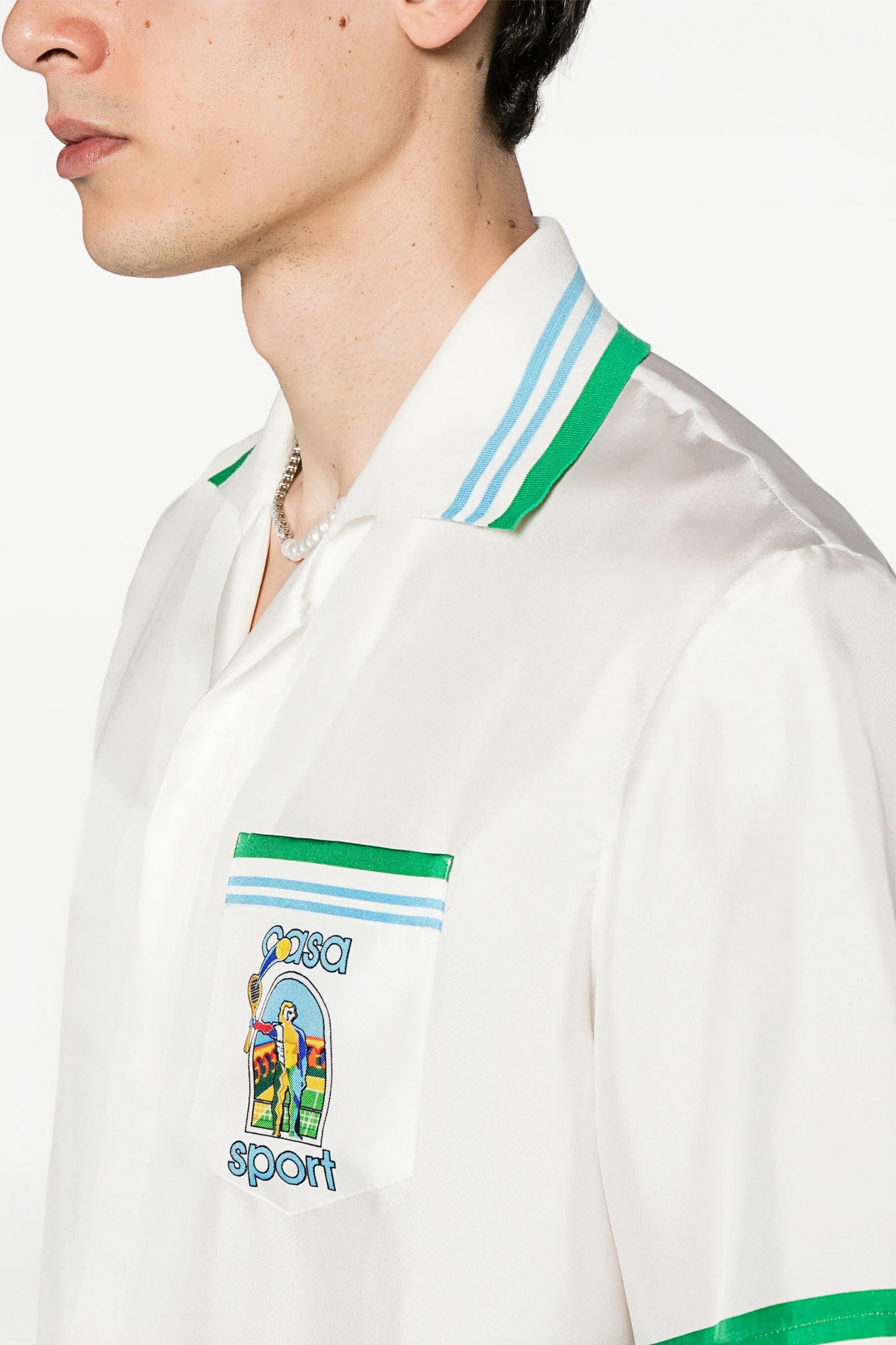 Adrien white tennis sport short-sleeve shirt