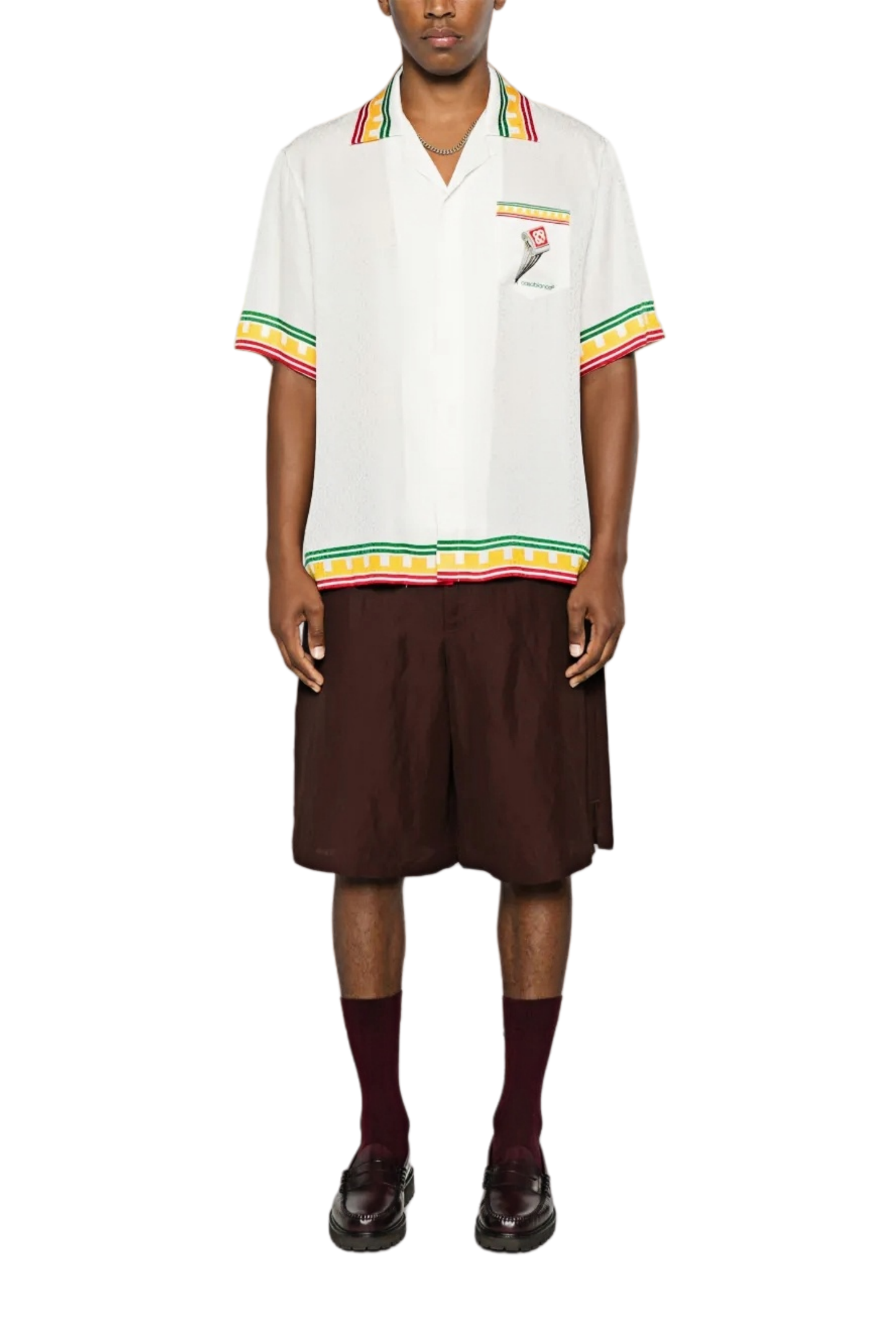Matthew white sketch print button-up shirt