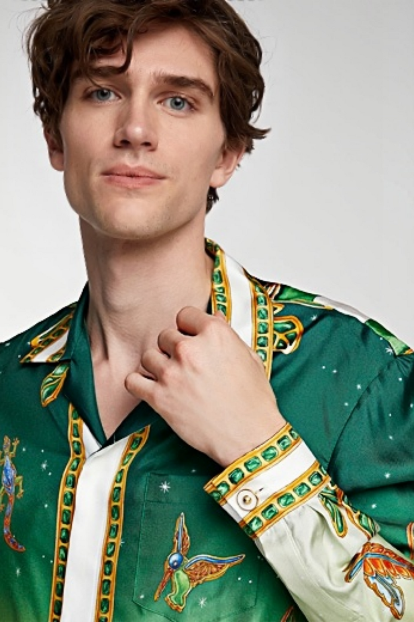 Jacob green gradient print long-sleeve shirt