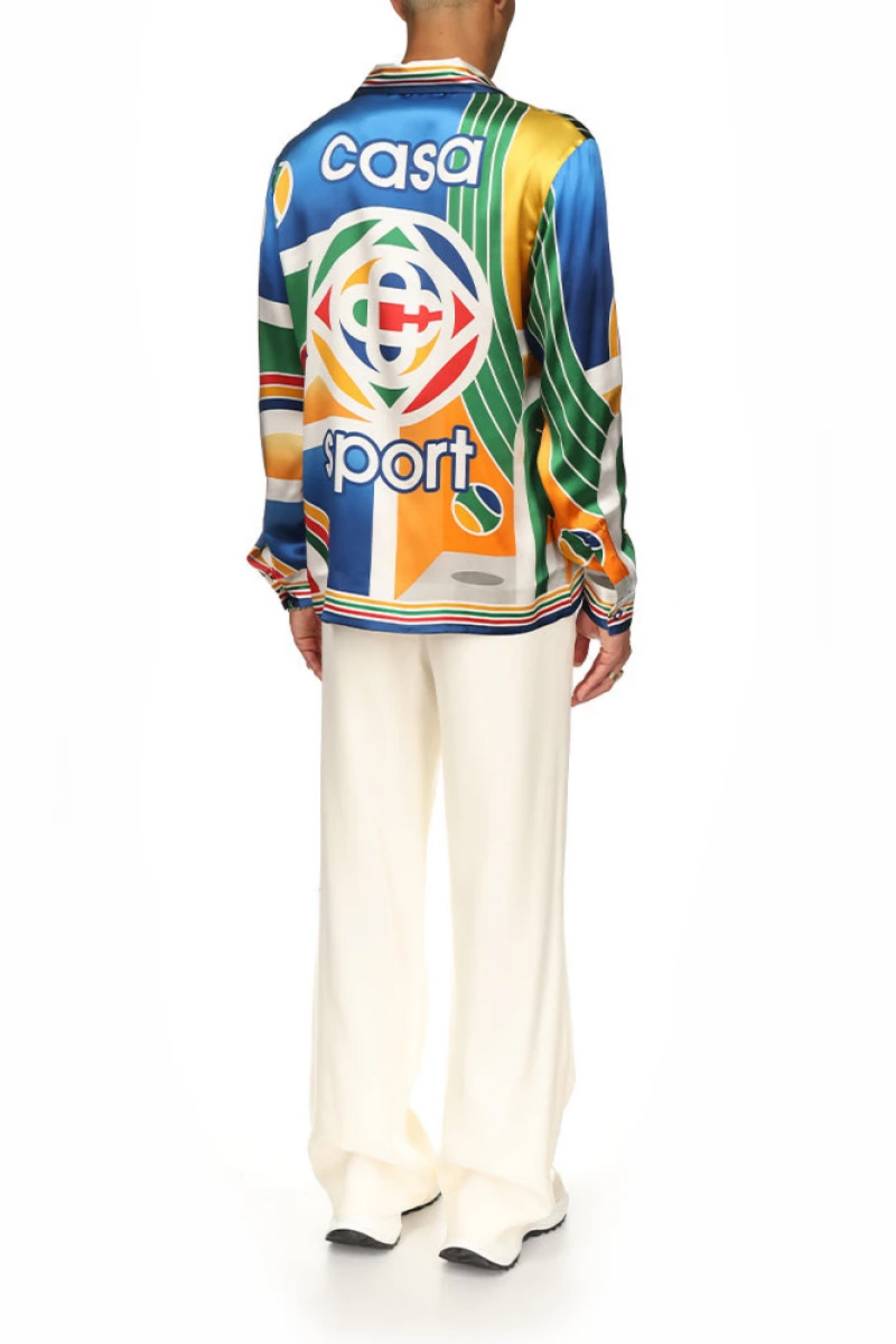 Guillaume green multicolor striped long-sleeve shirt