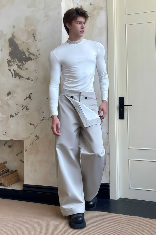 Theodore khaki multi-wear layered trousers