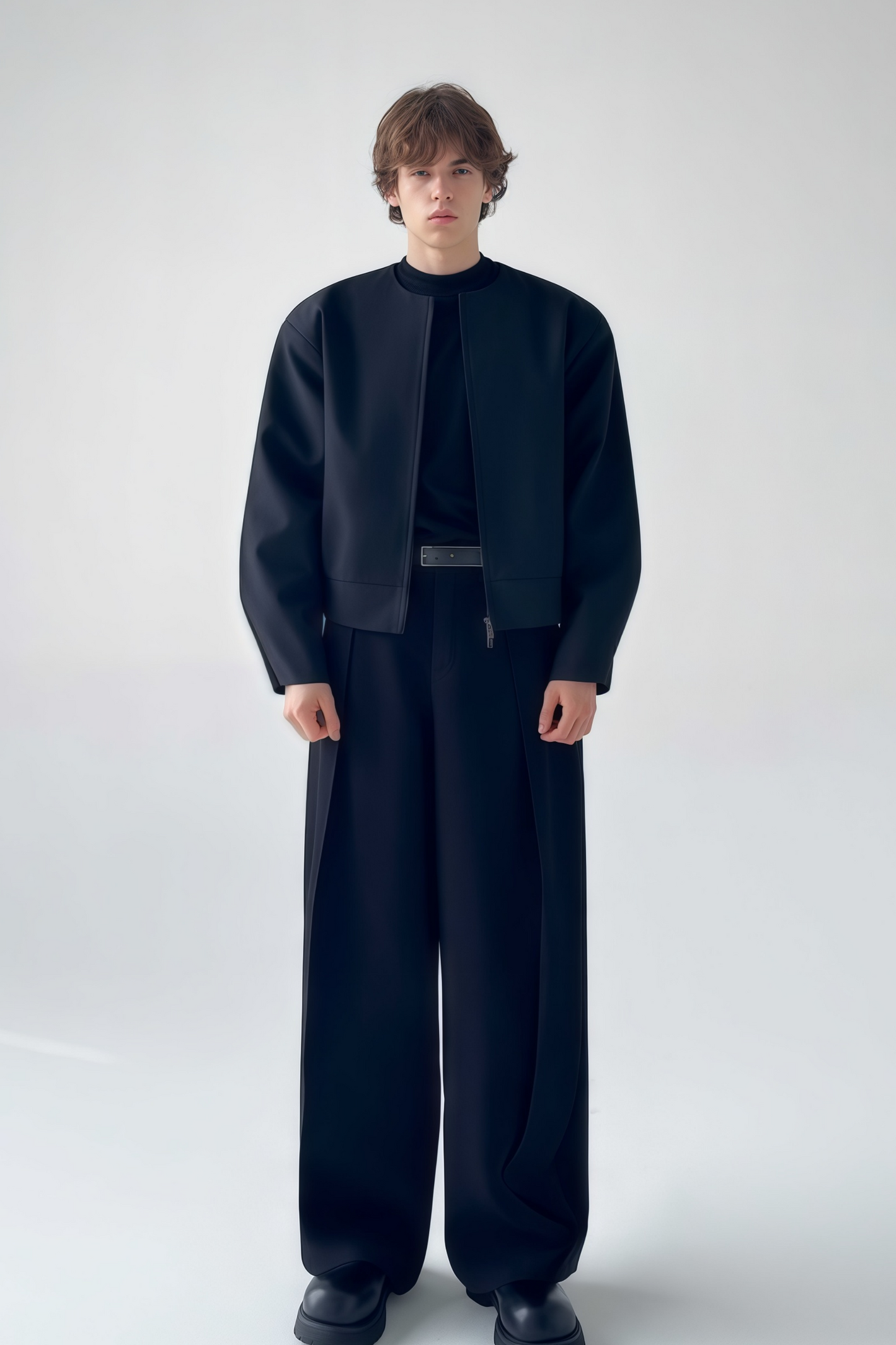 Oliver black collarless jacket