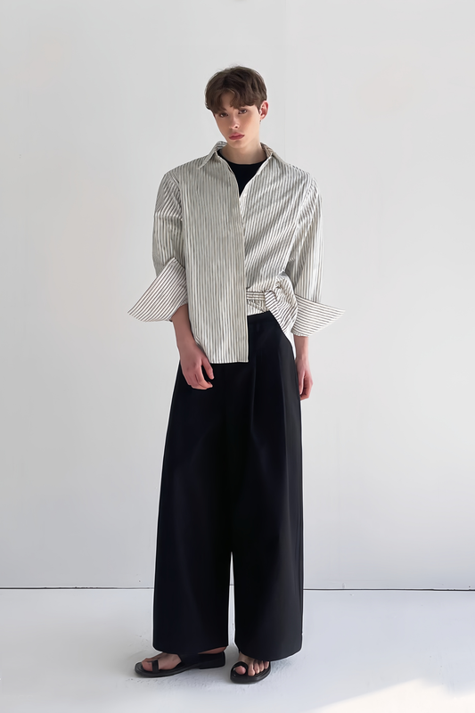 Alexander two-tone waist panel suit