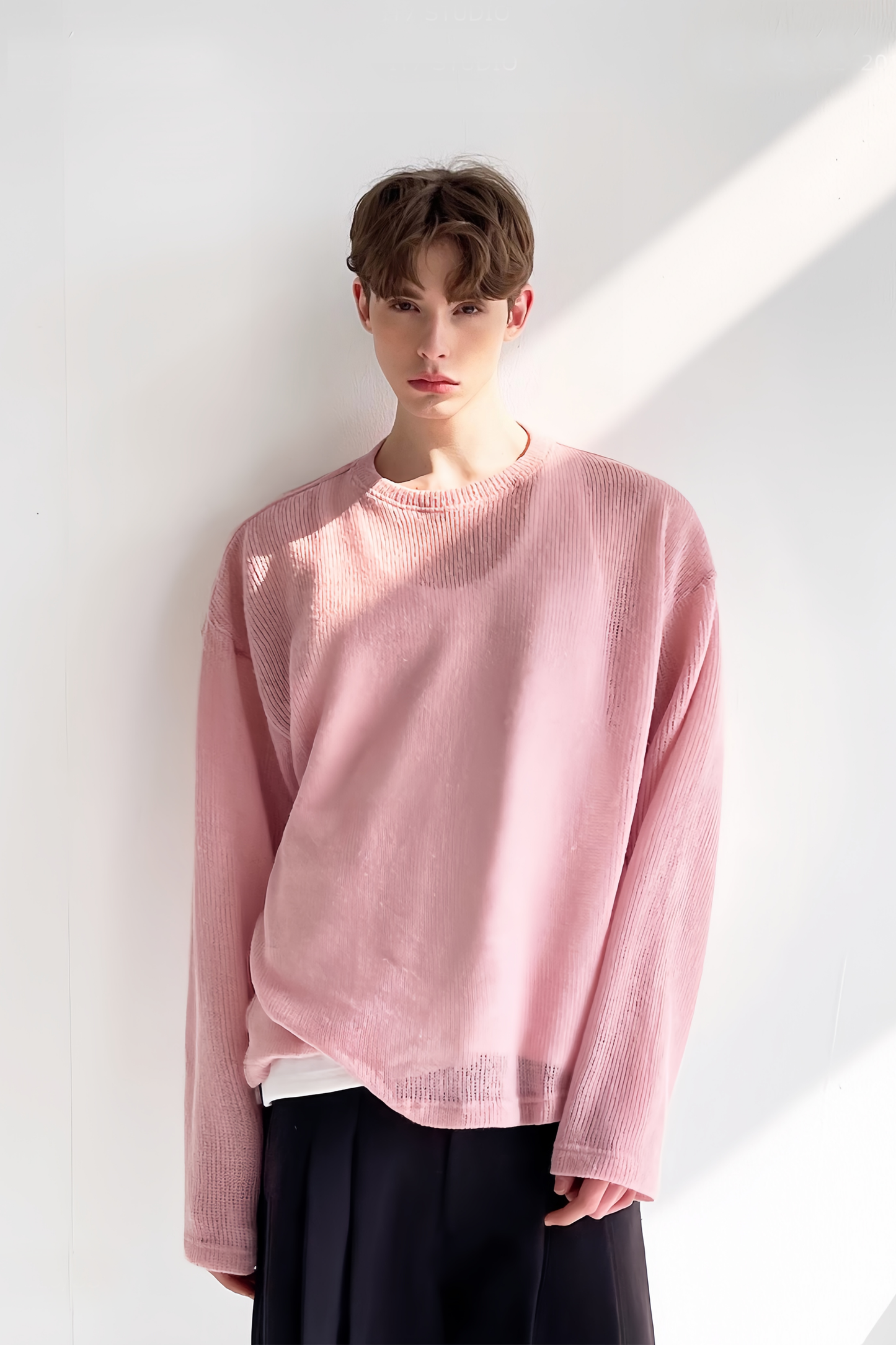 Maurice pink crochet-knit jersey