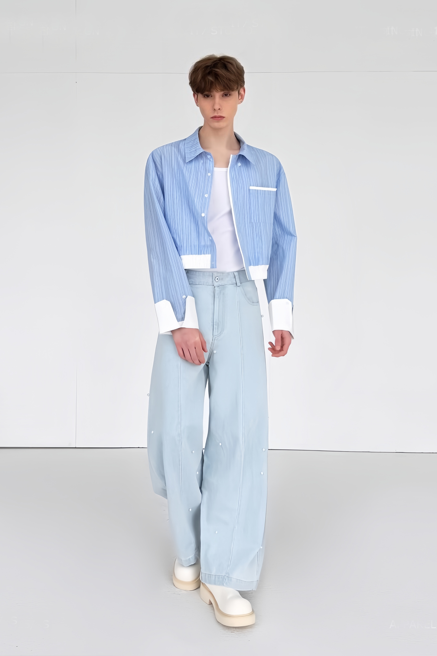 Tiagoi blue Striped-pattern shirt