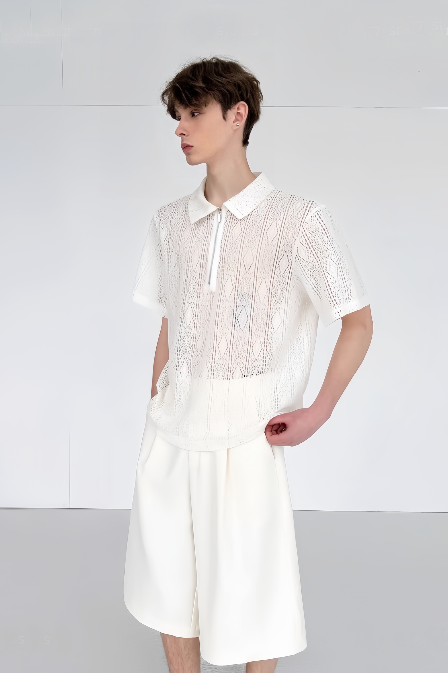 Tuur white floral faux-pearl embellishment shirt