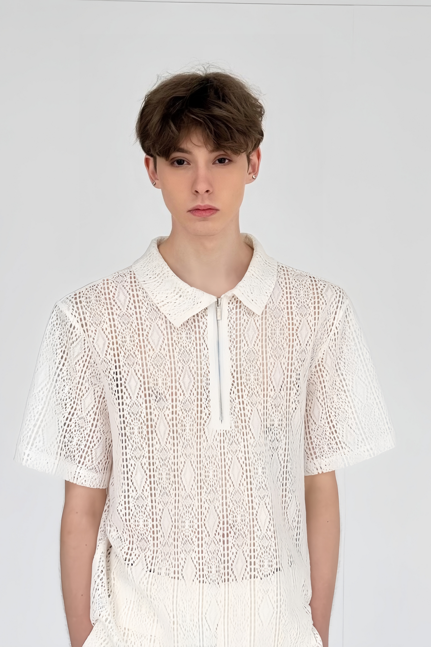 Tuur white floral faux-pearl embellishment shirt