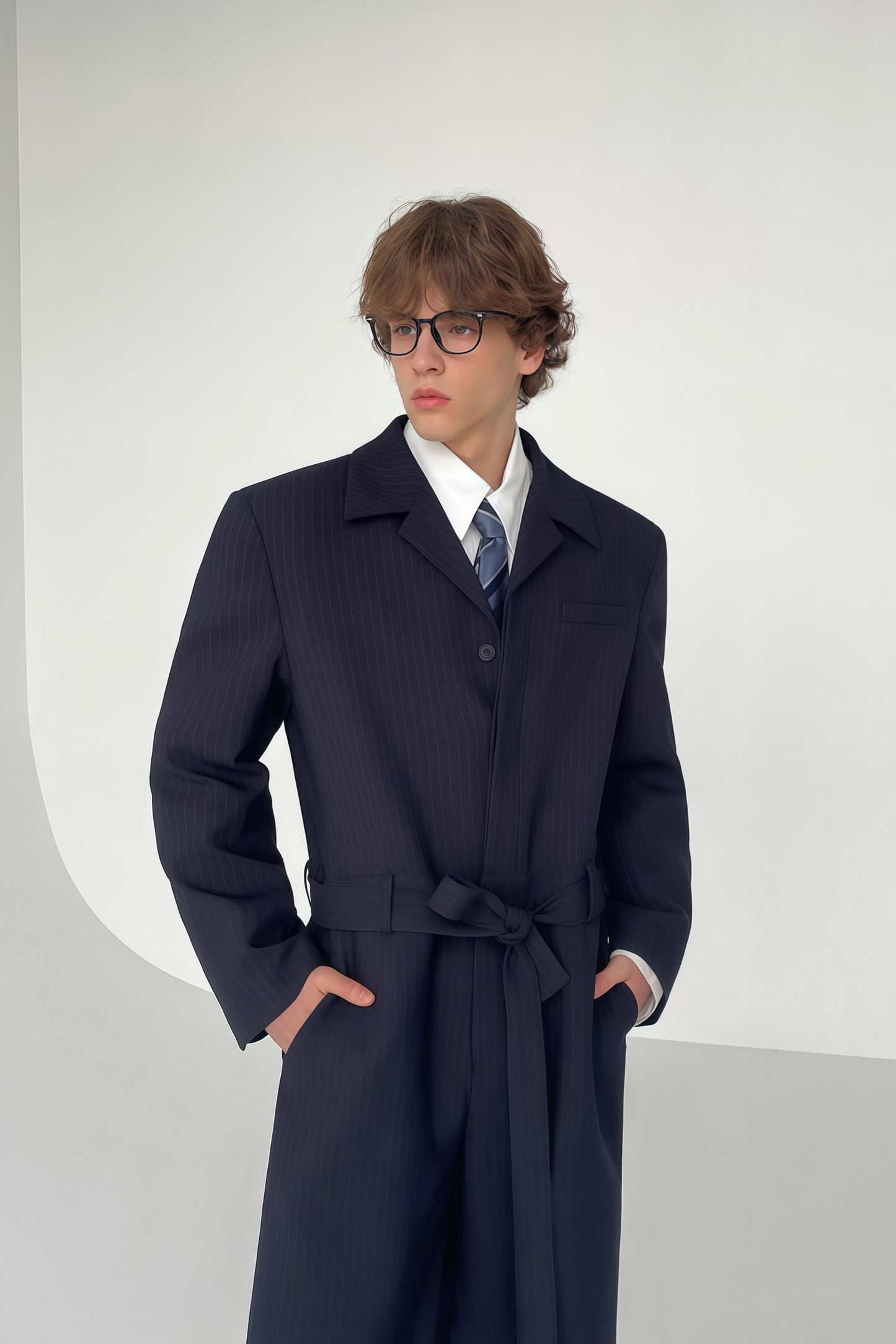 Maxime blue suit-style jumpsuit