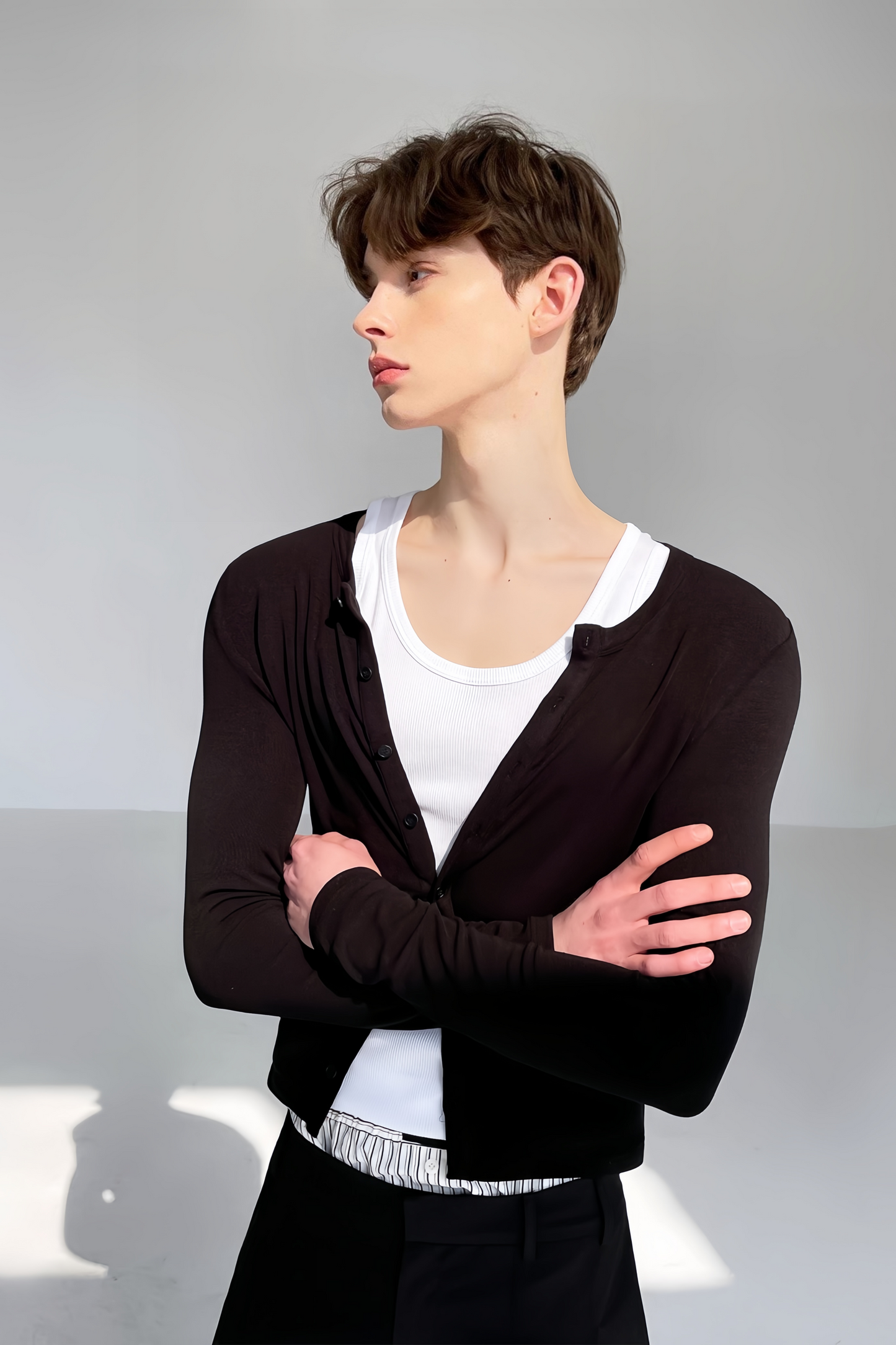 Georges black fitted design cardigan