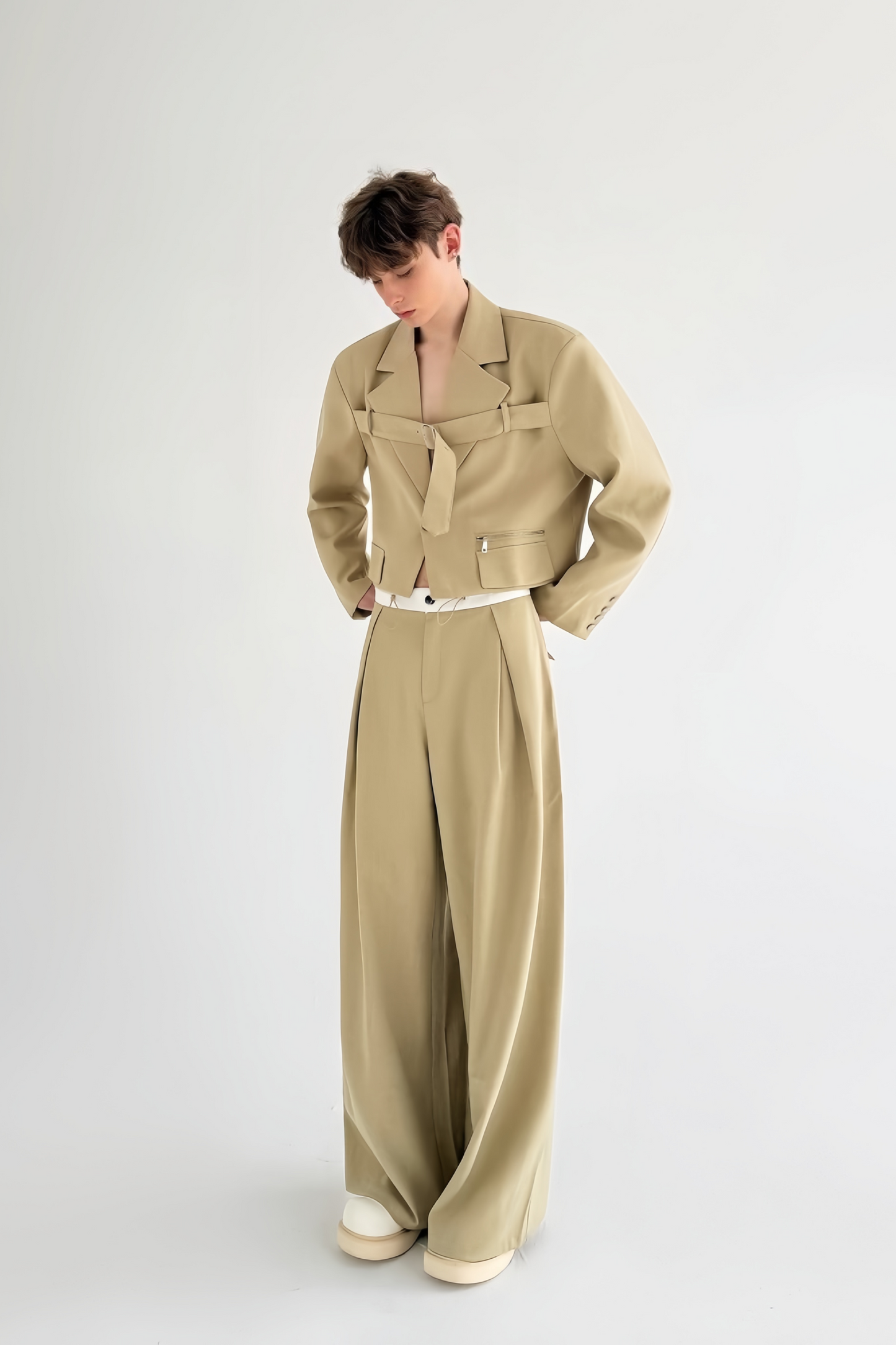 Viktor khaki deconstructed design suit