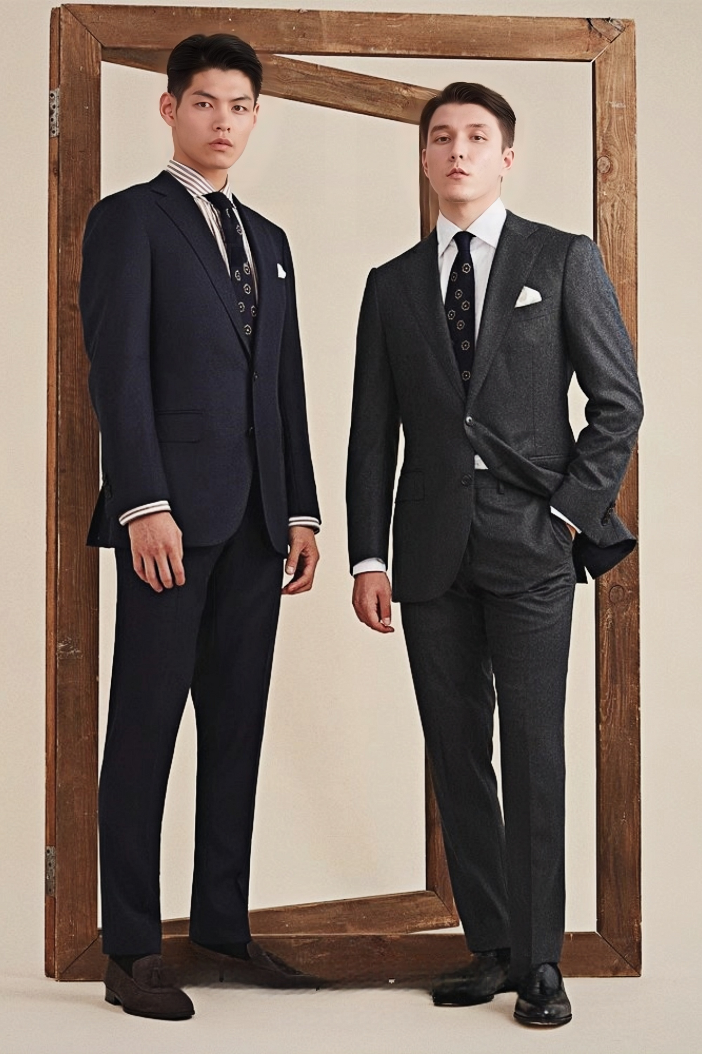 Godric navy-blue flannel suit