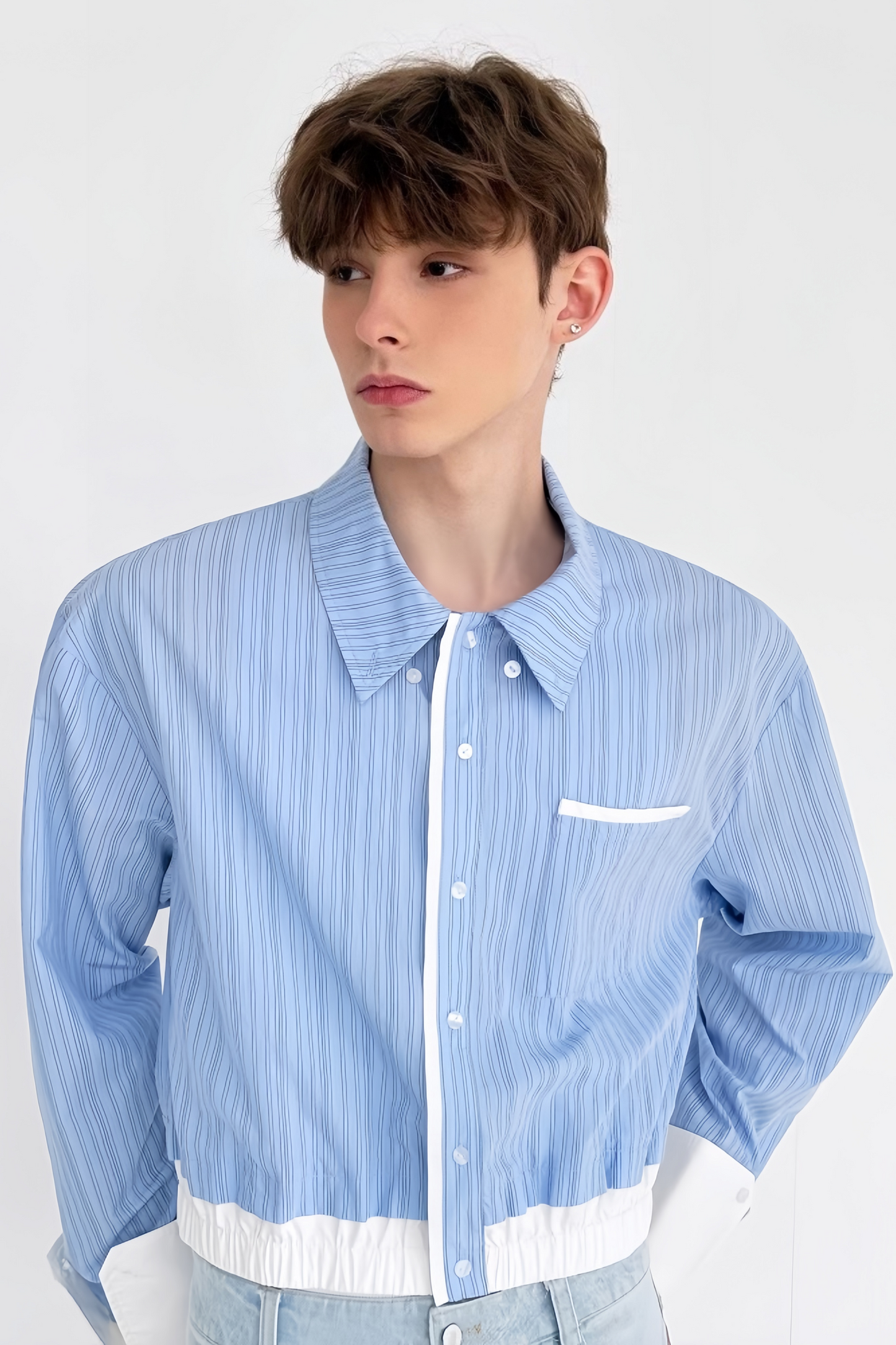 Tiagoi blue Striped-pattern shirt