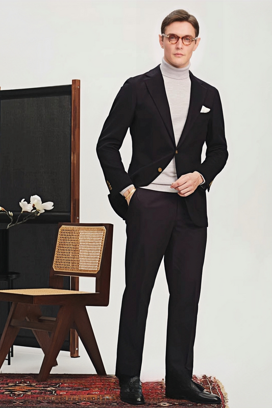 Theodore navy-blue cashmere blazer