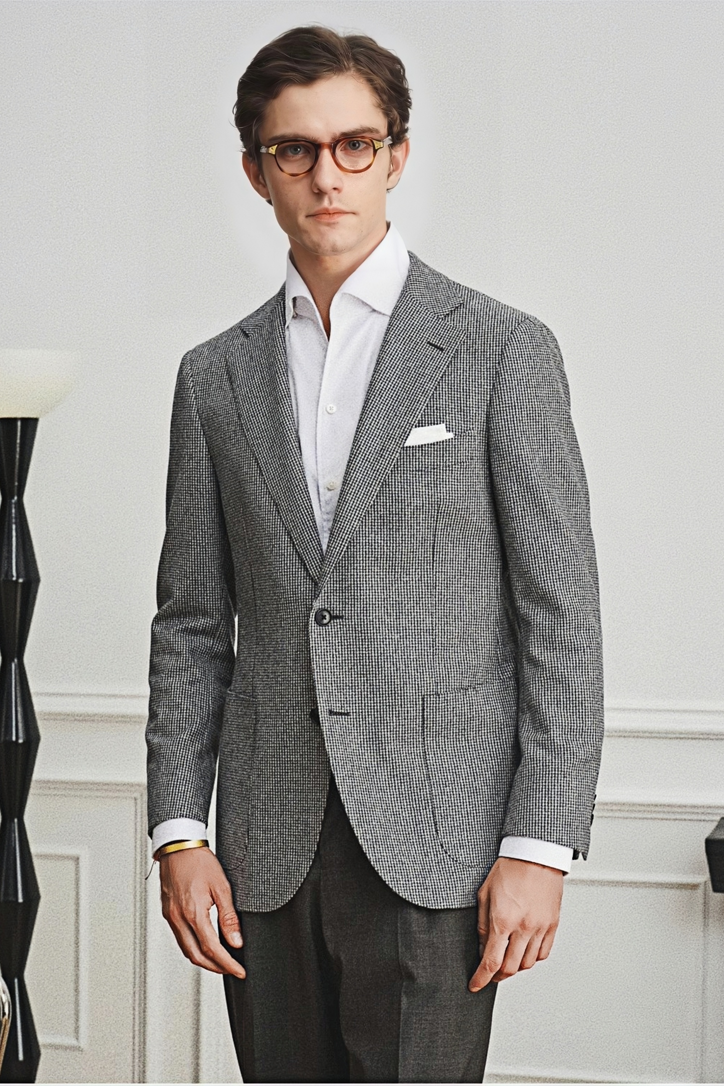 Arlo dark gray houndstooth blazer