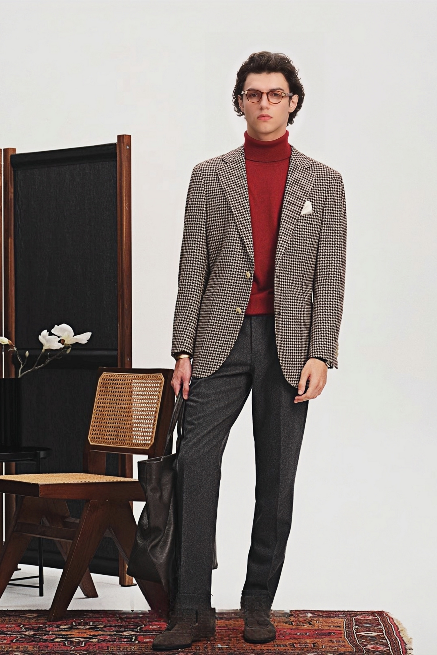 Arlo brown houndstooth blazer
