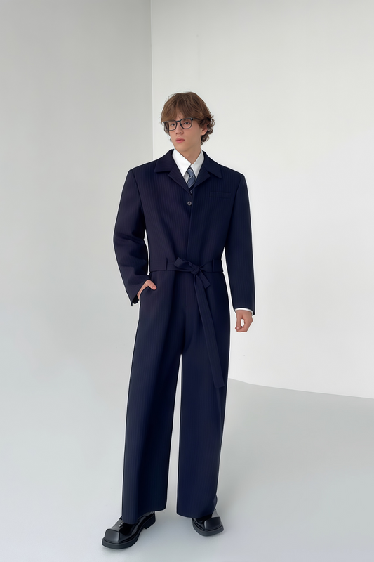 Maxime blue suit-style jumpsuit