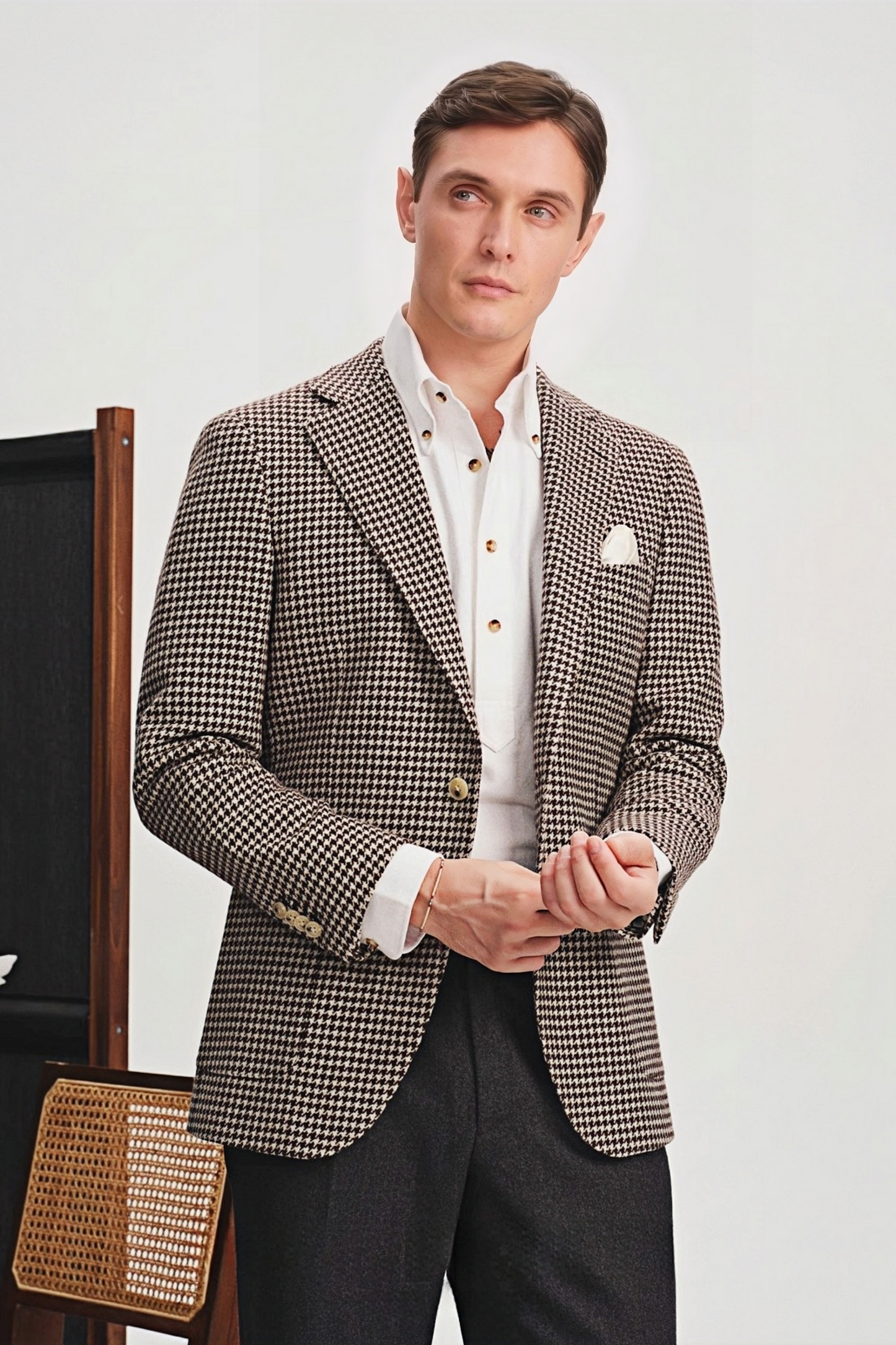 Arlo brown houndstooth blazer