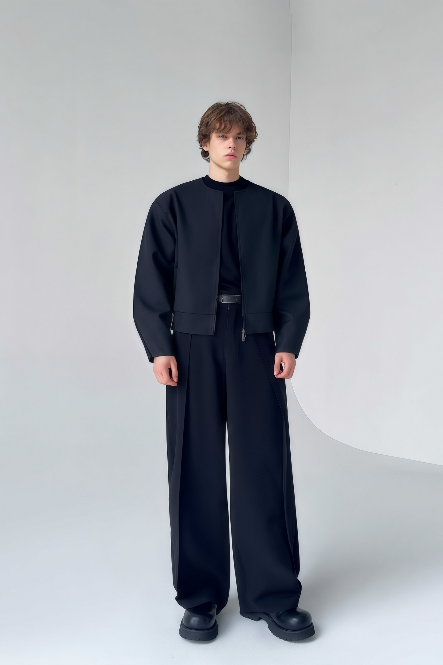 Oliver black collarless jacket