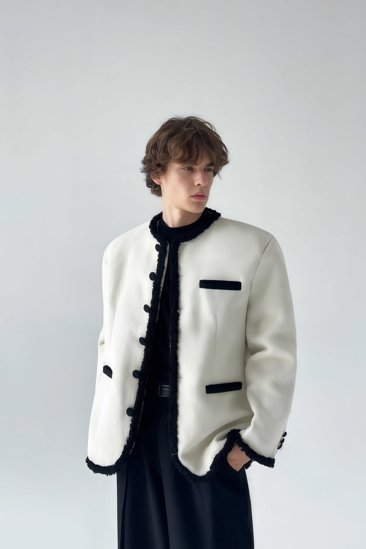 Arthur contrast-color crew-neck jacket