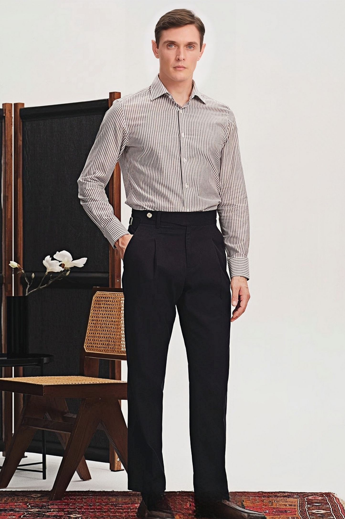 William navy blue trousers