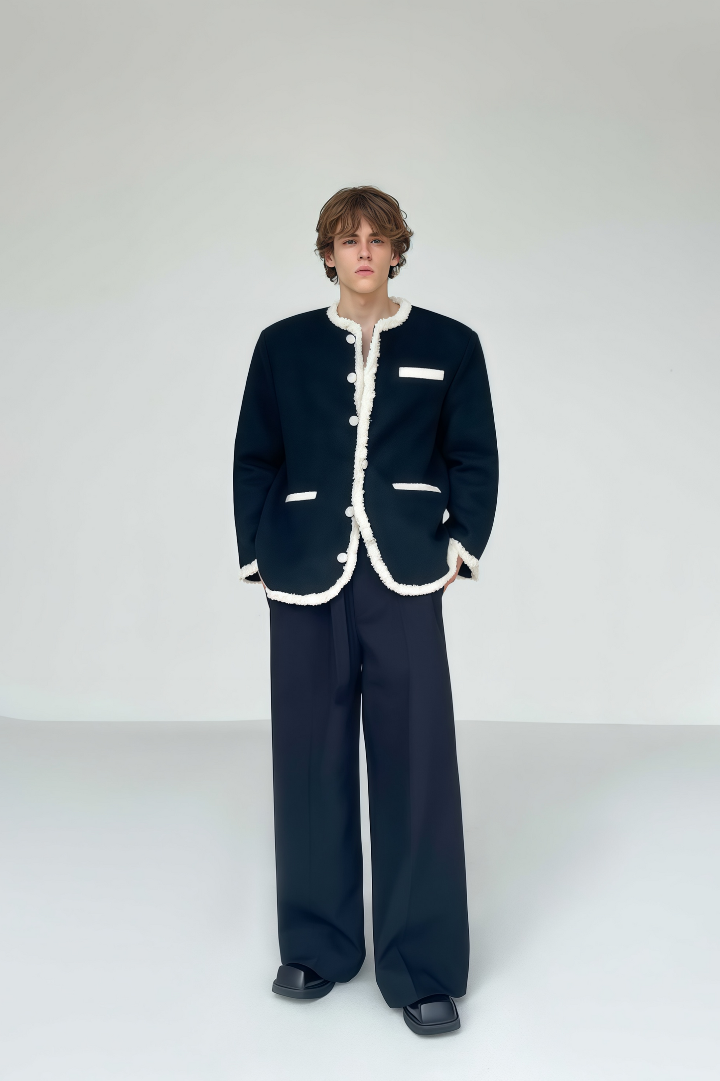 Arthur contrast-color crew-neck jacket