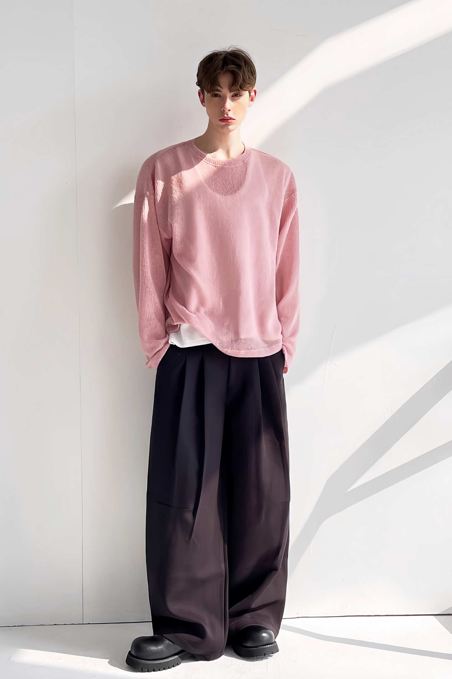 Maurice pink crochet-knit jersey