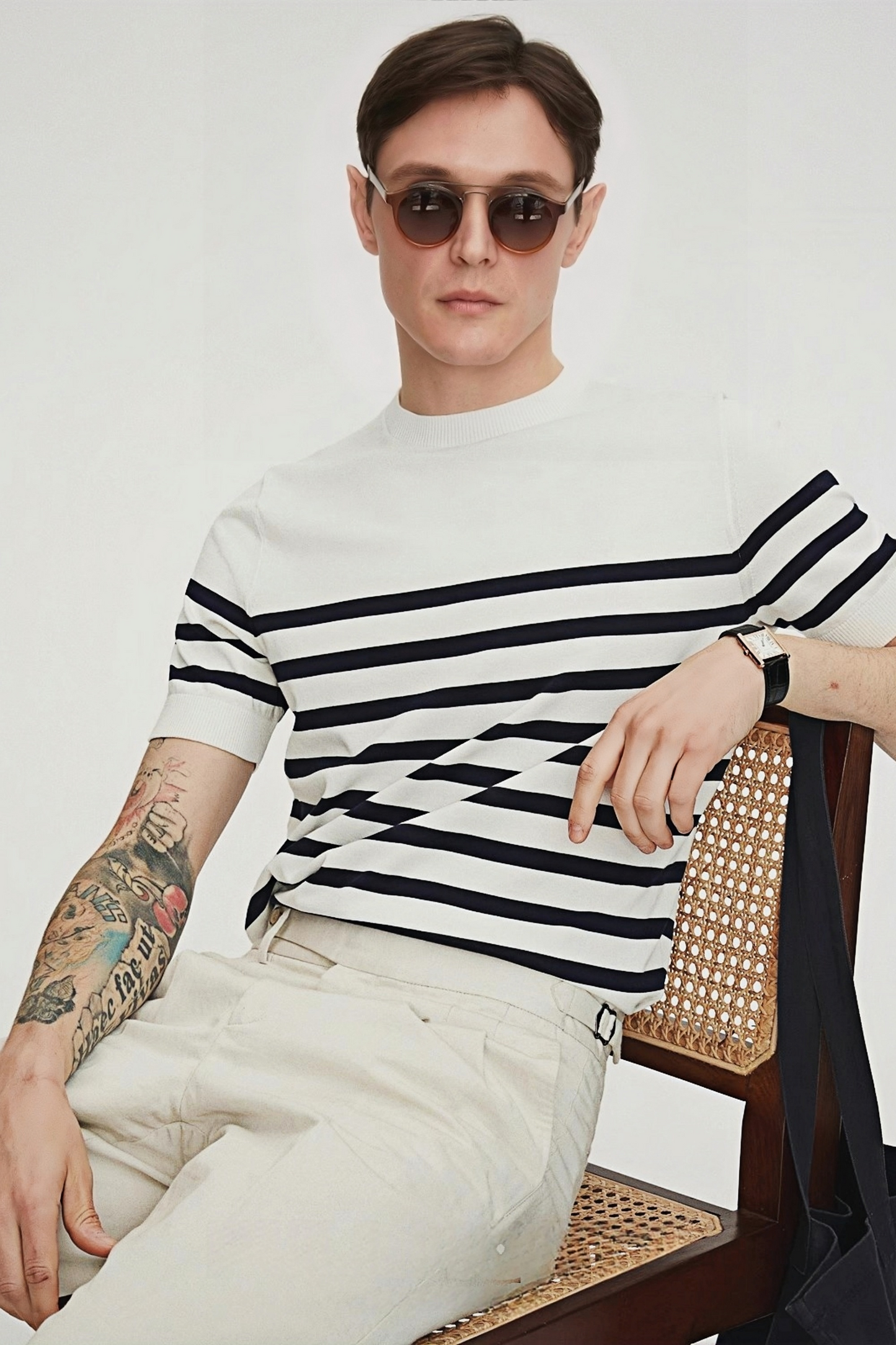 Lucien stripe-pattern round-neck T-shirt