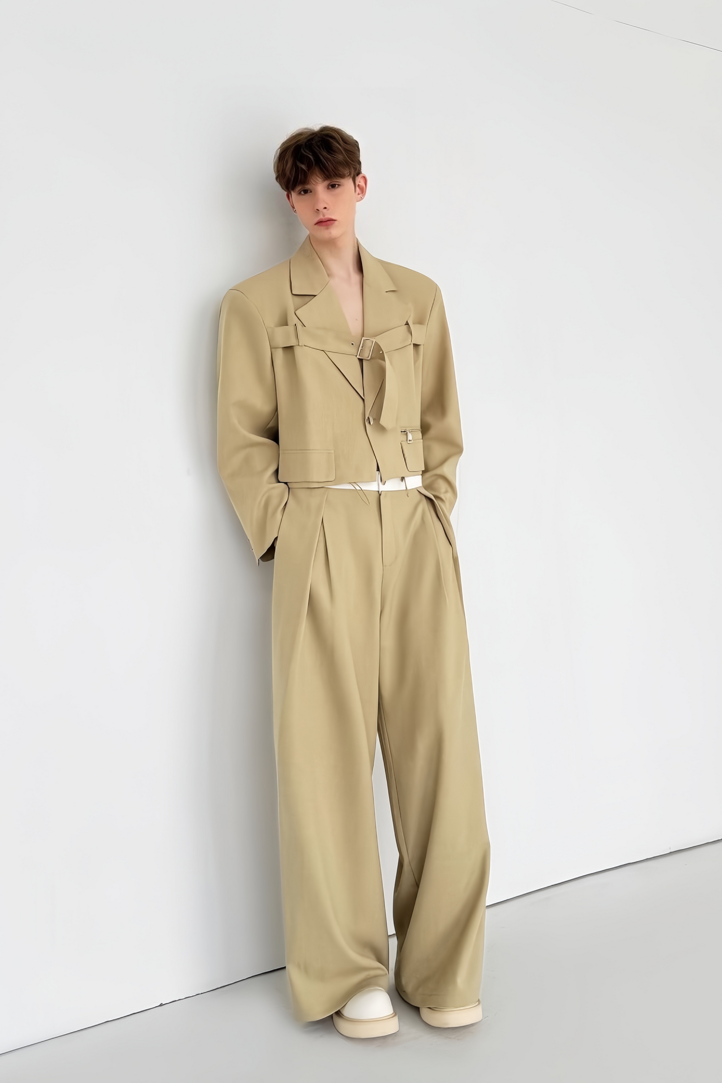 Viktor khaki deconstructed design suit