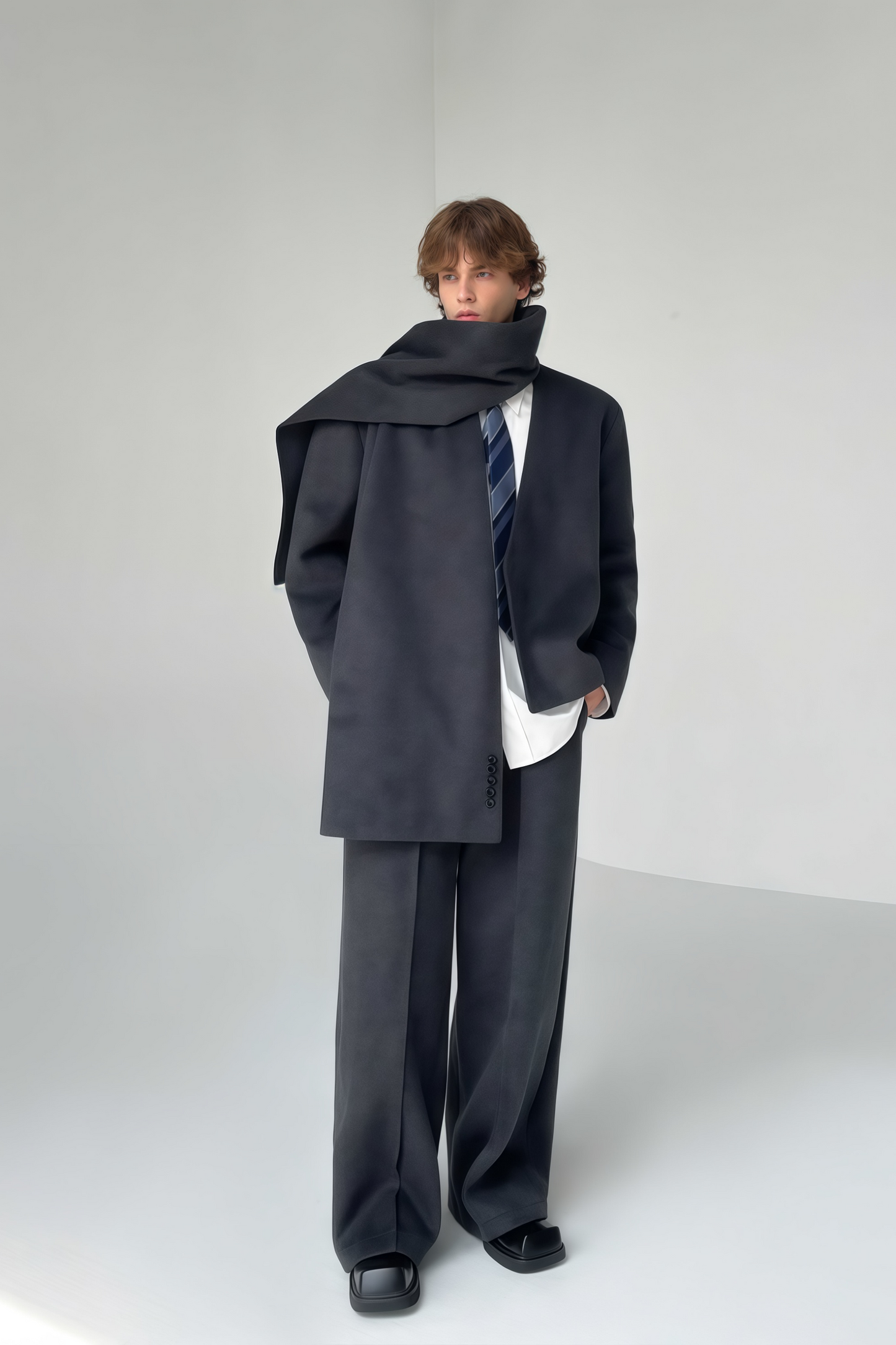 Gaspard gray jacket & trousers matching set