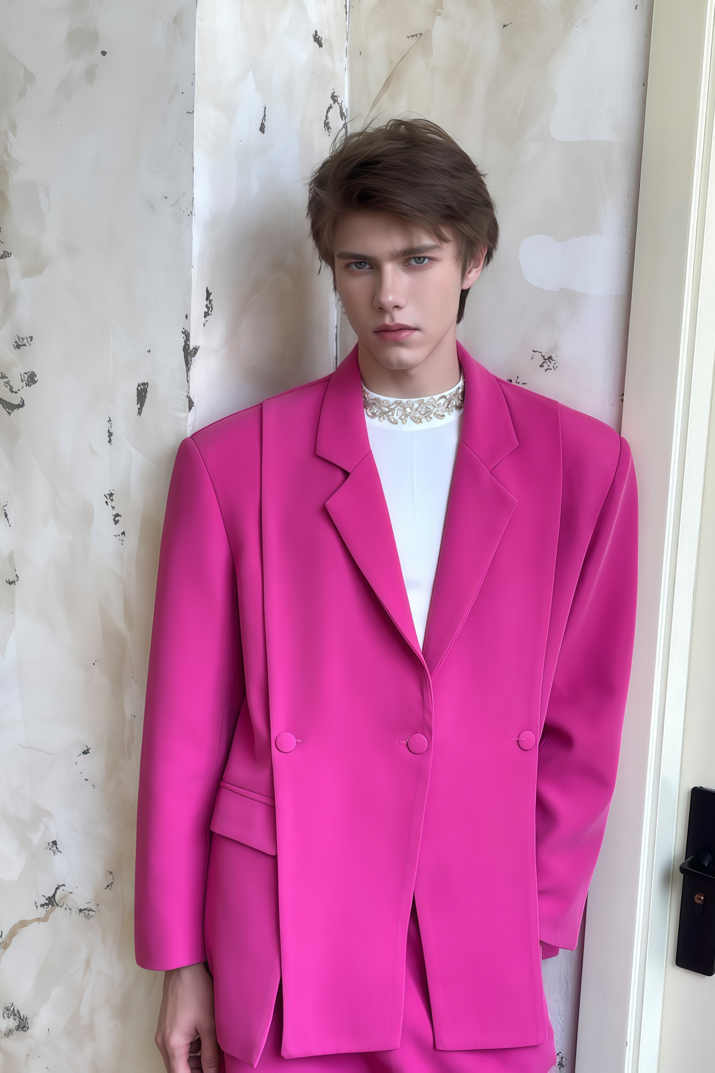 Asher pink suit