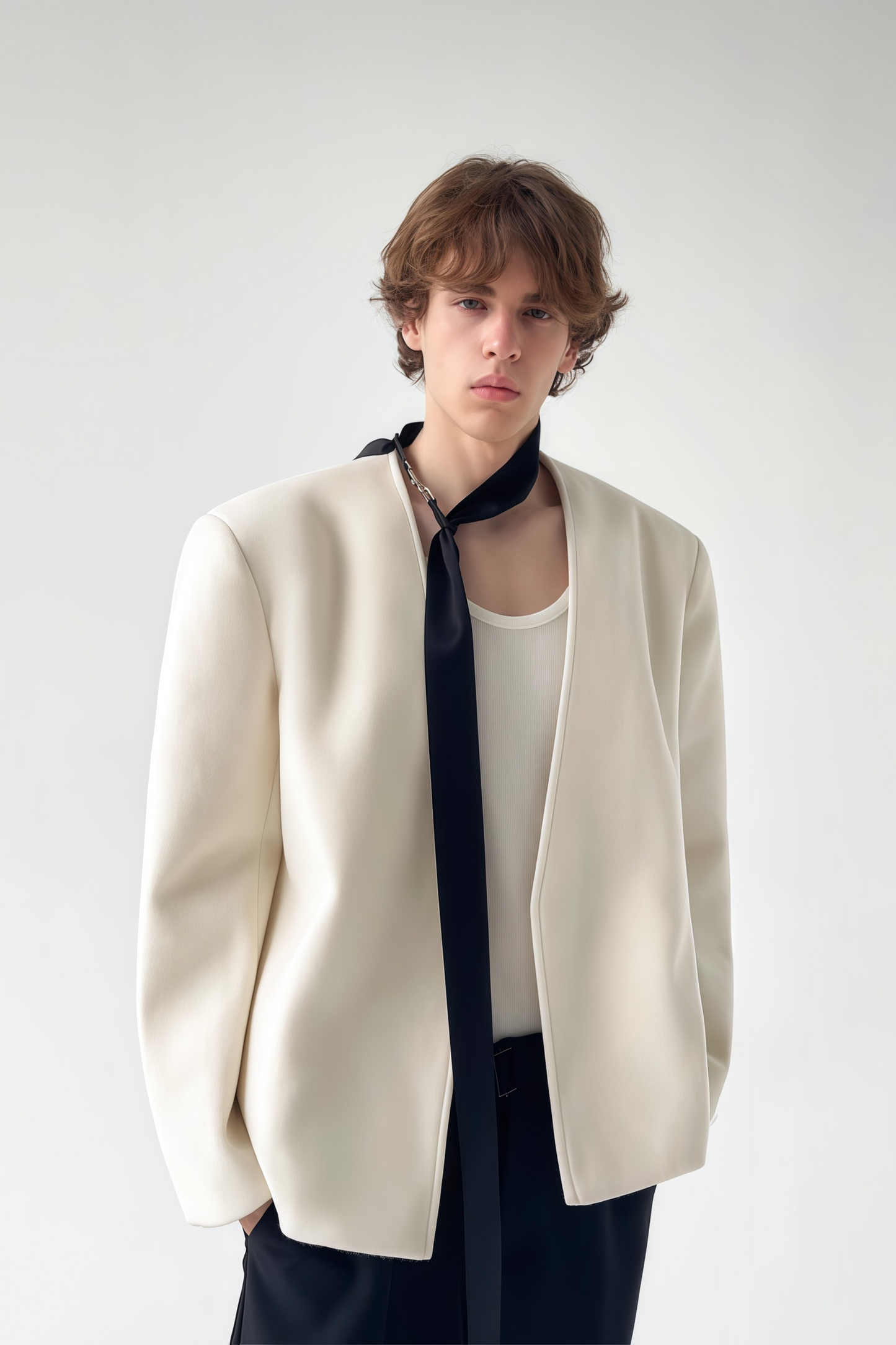 Gaspard white jacket & trousers matching set