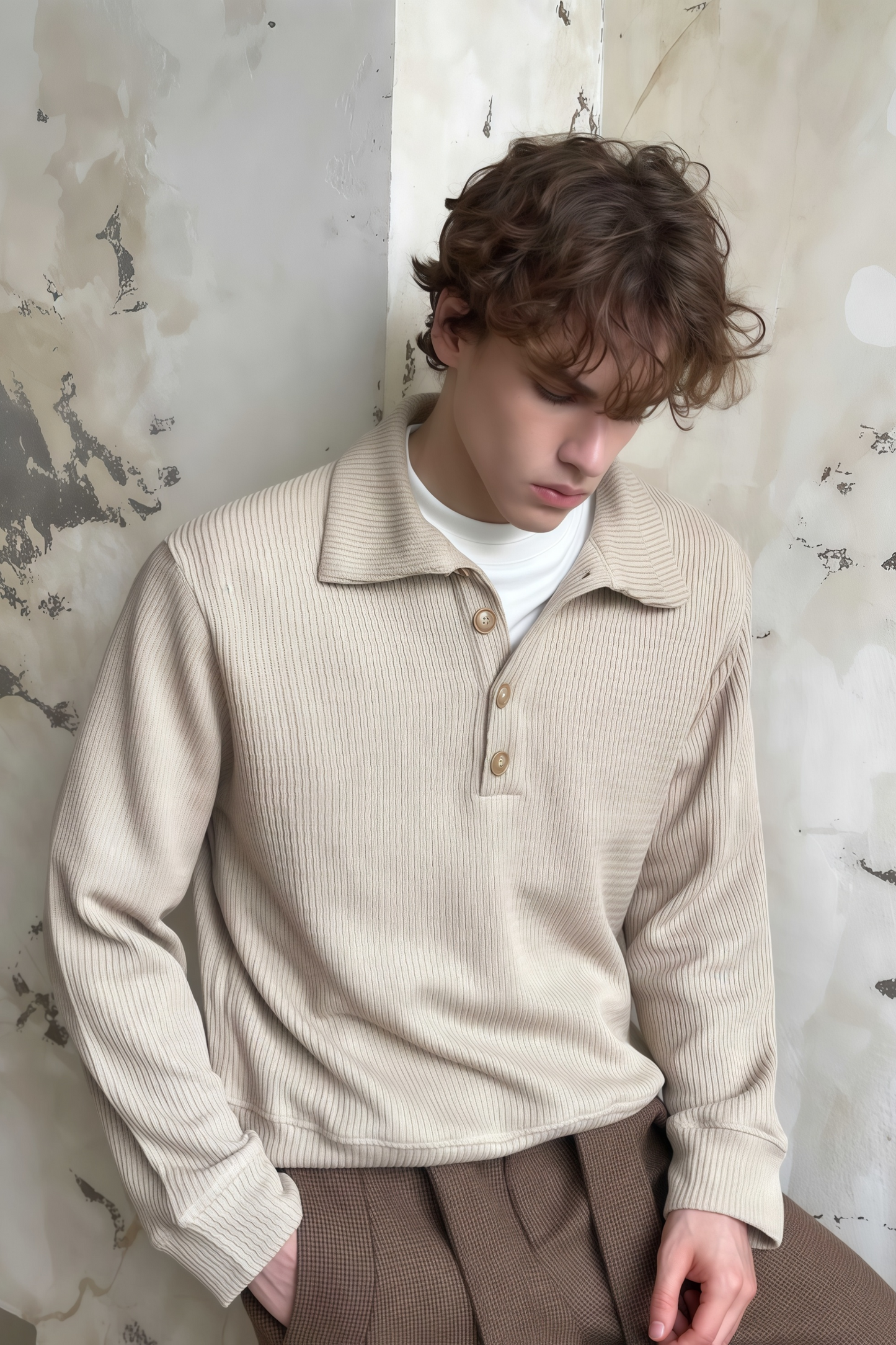 Ethan khaki knitted sweater