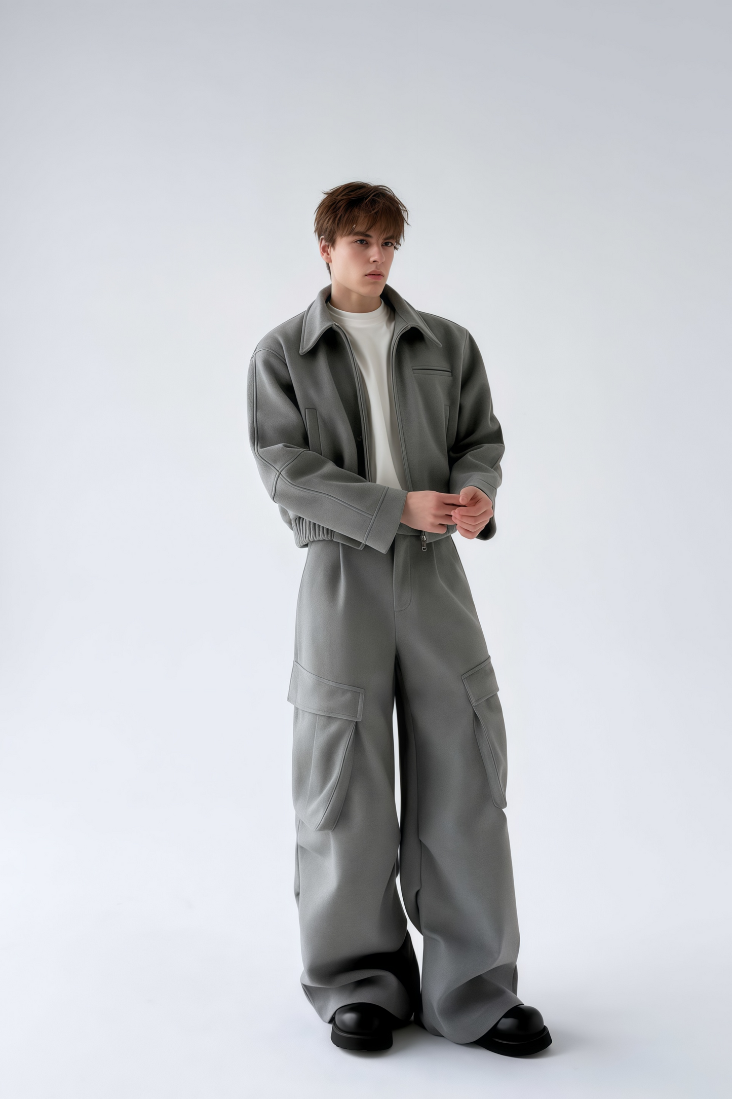Callum gray jacket & trousers matching set
