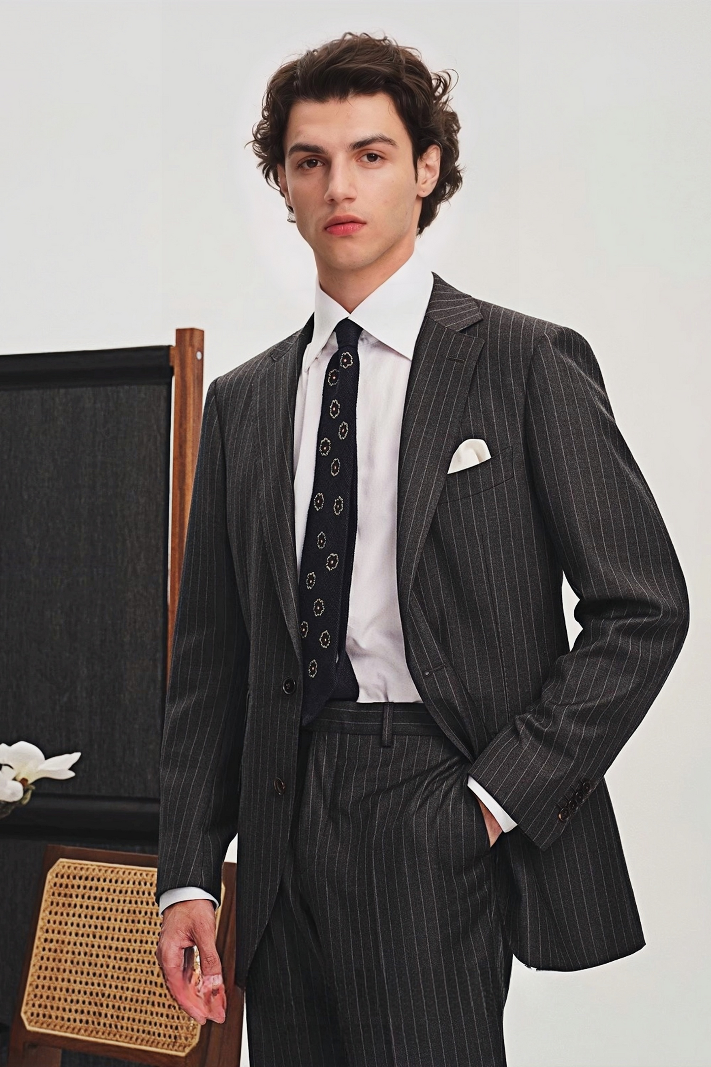 Jasper gray stripe-pattern suit