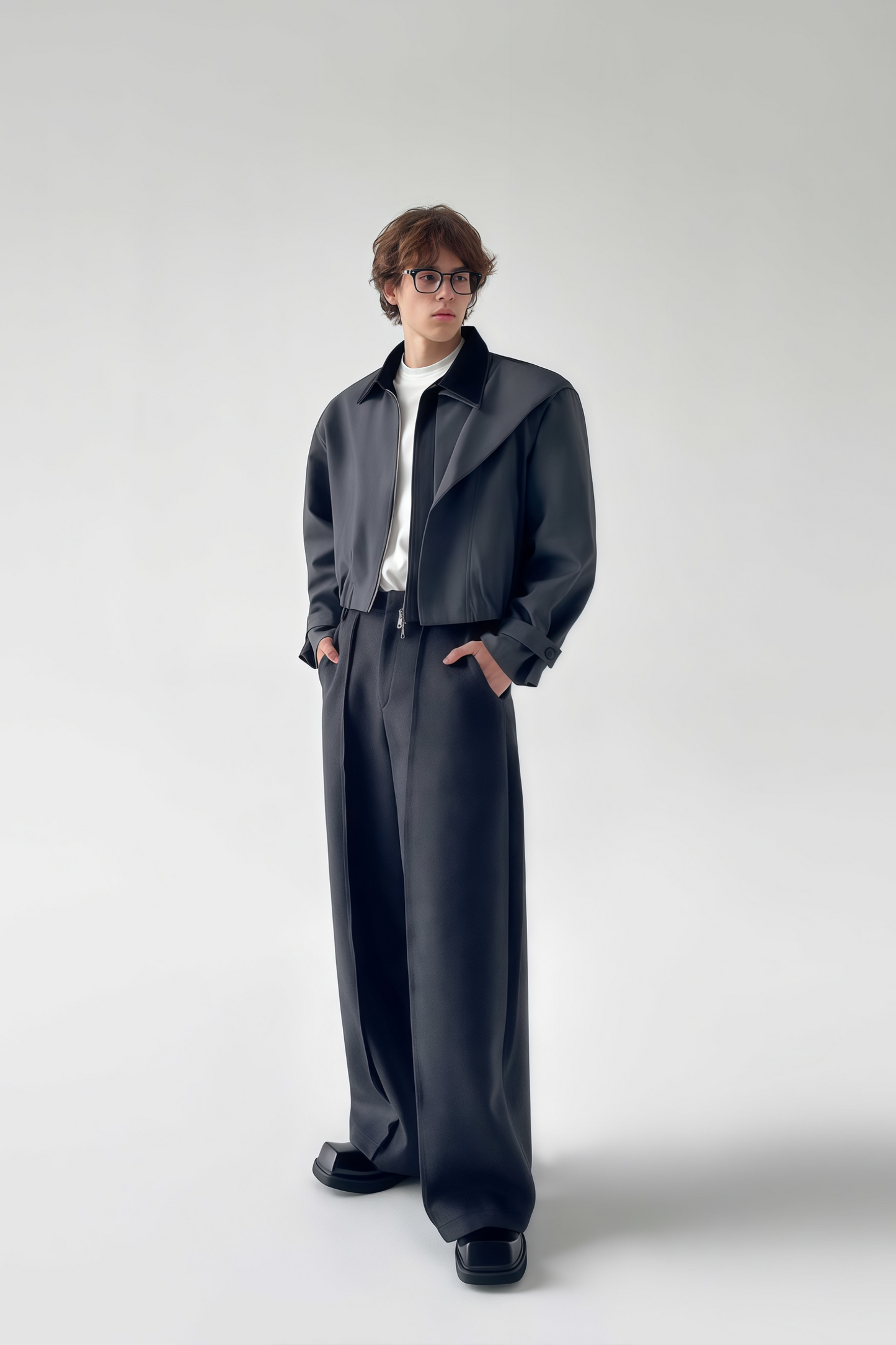 Paul color-blocking asymmetric cropped jacket