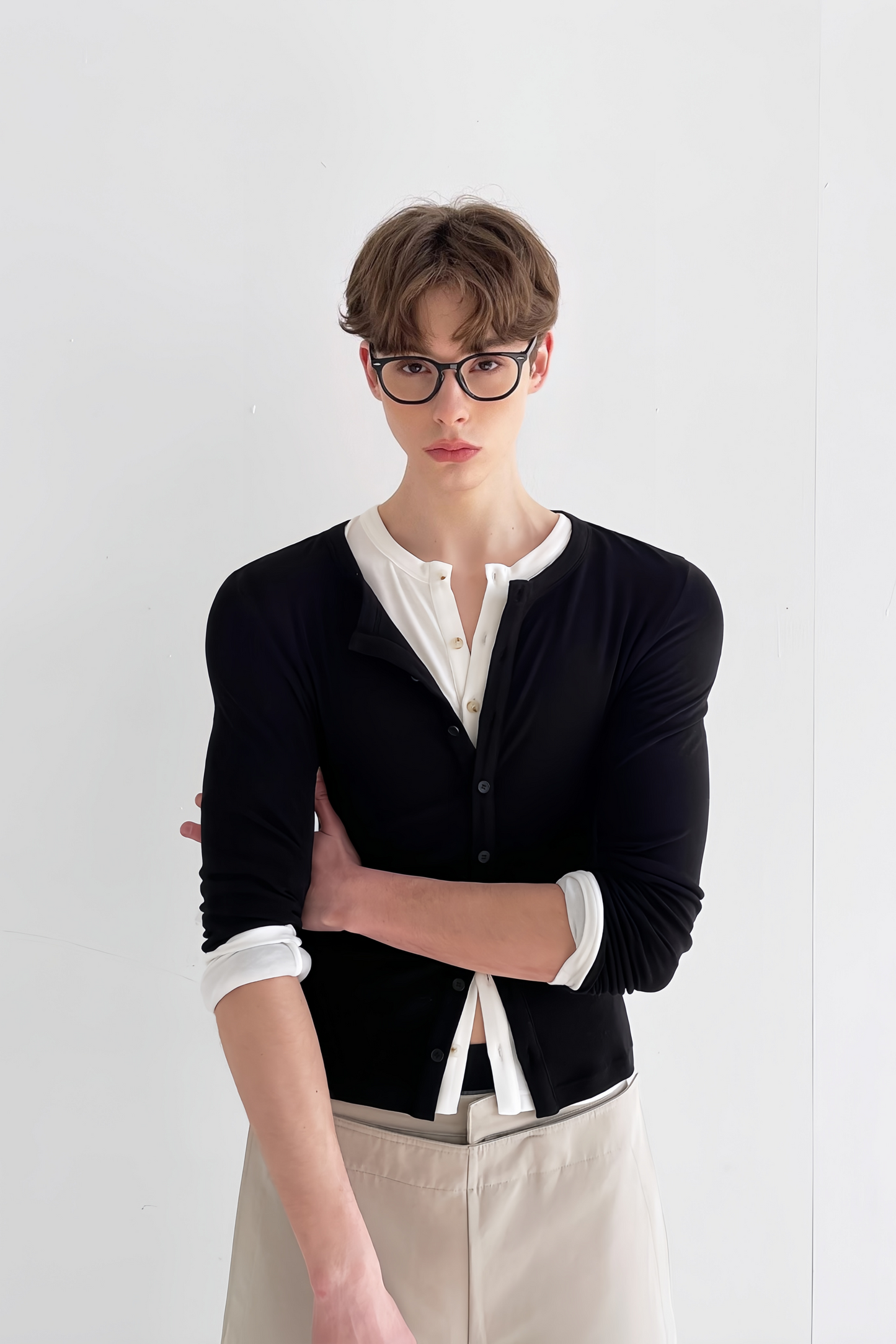 Georges black fitted design cardigan