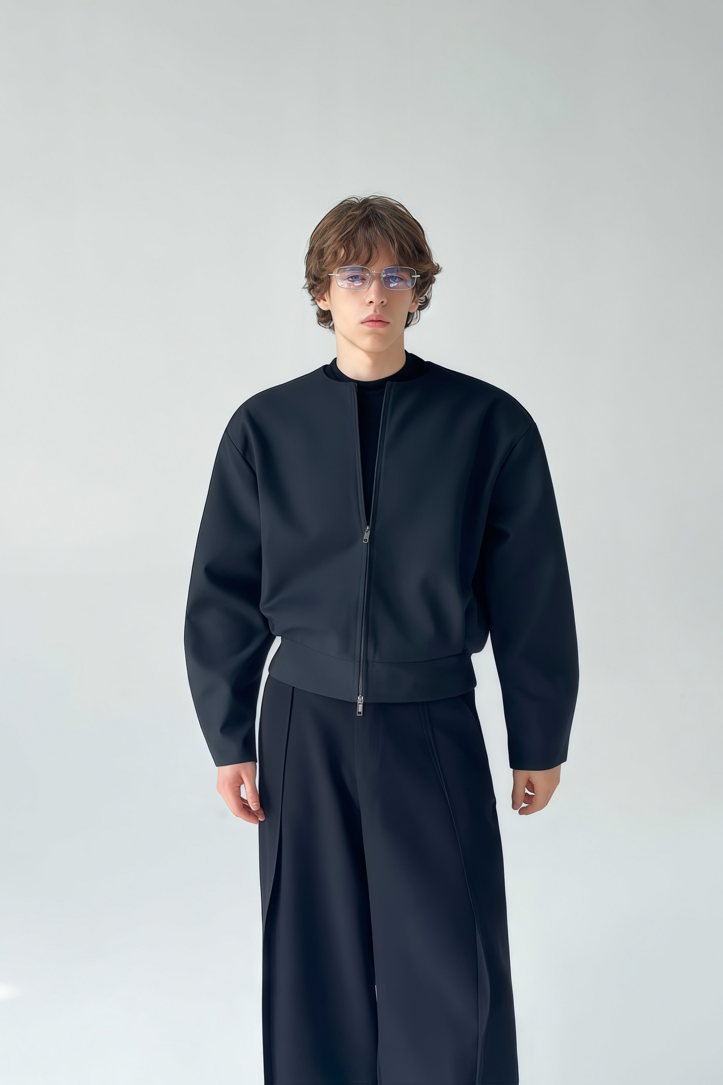 Oliver black collarless jacket