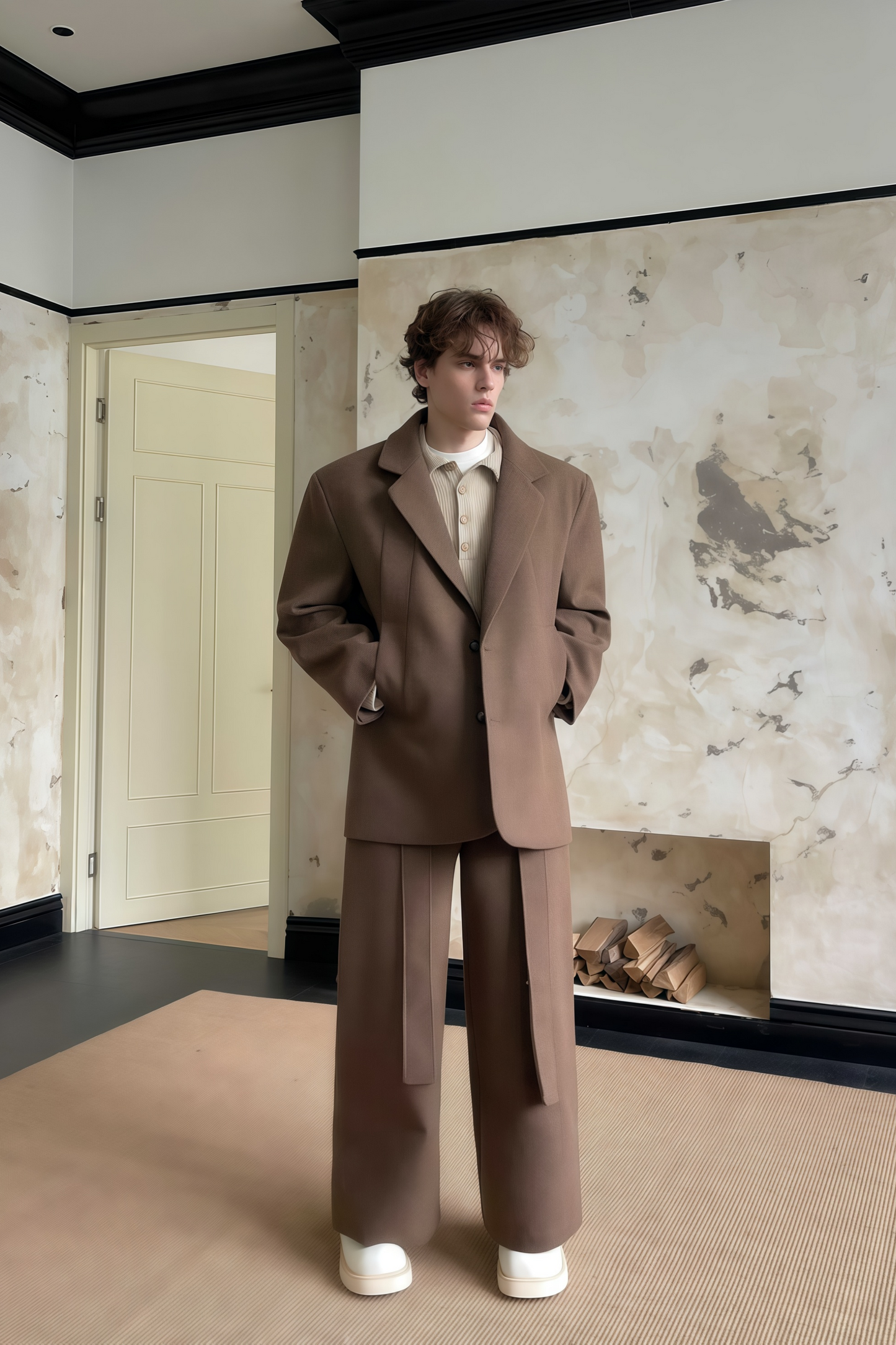 Theon brown suit