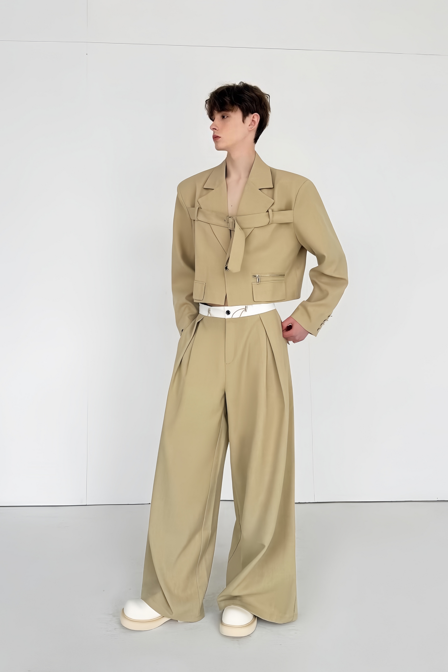 Viktor khaki deconstructed design suit