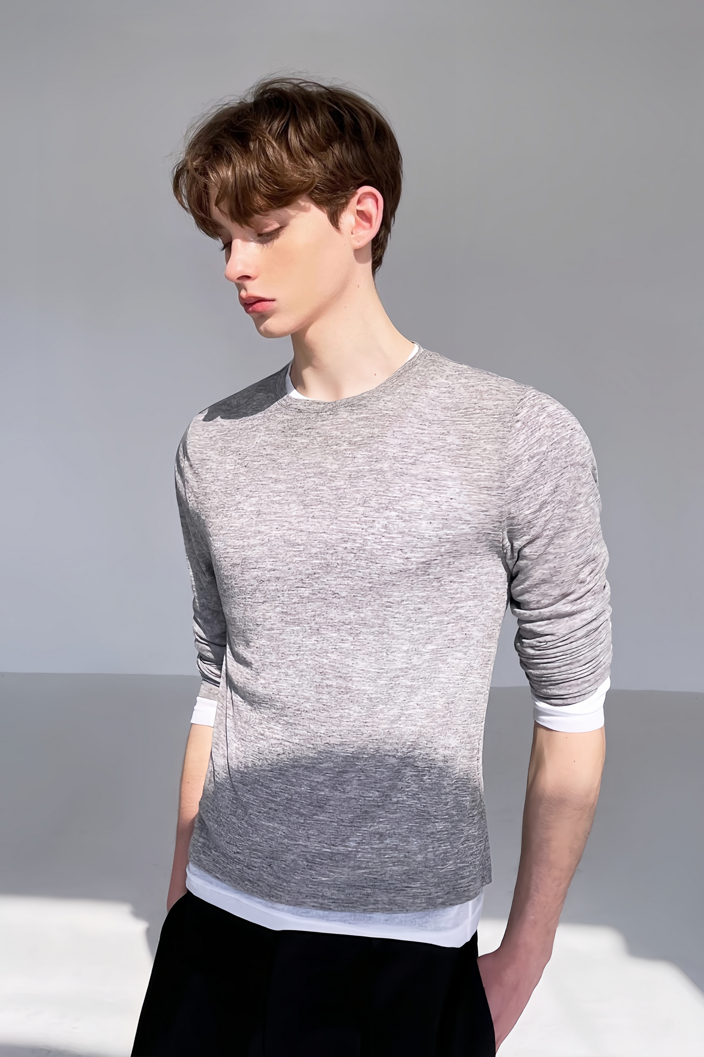 Gaston gray faux two-piece jersey